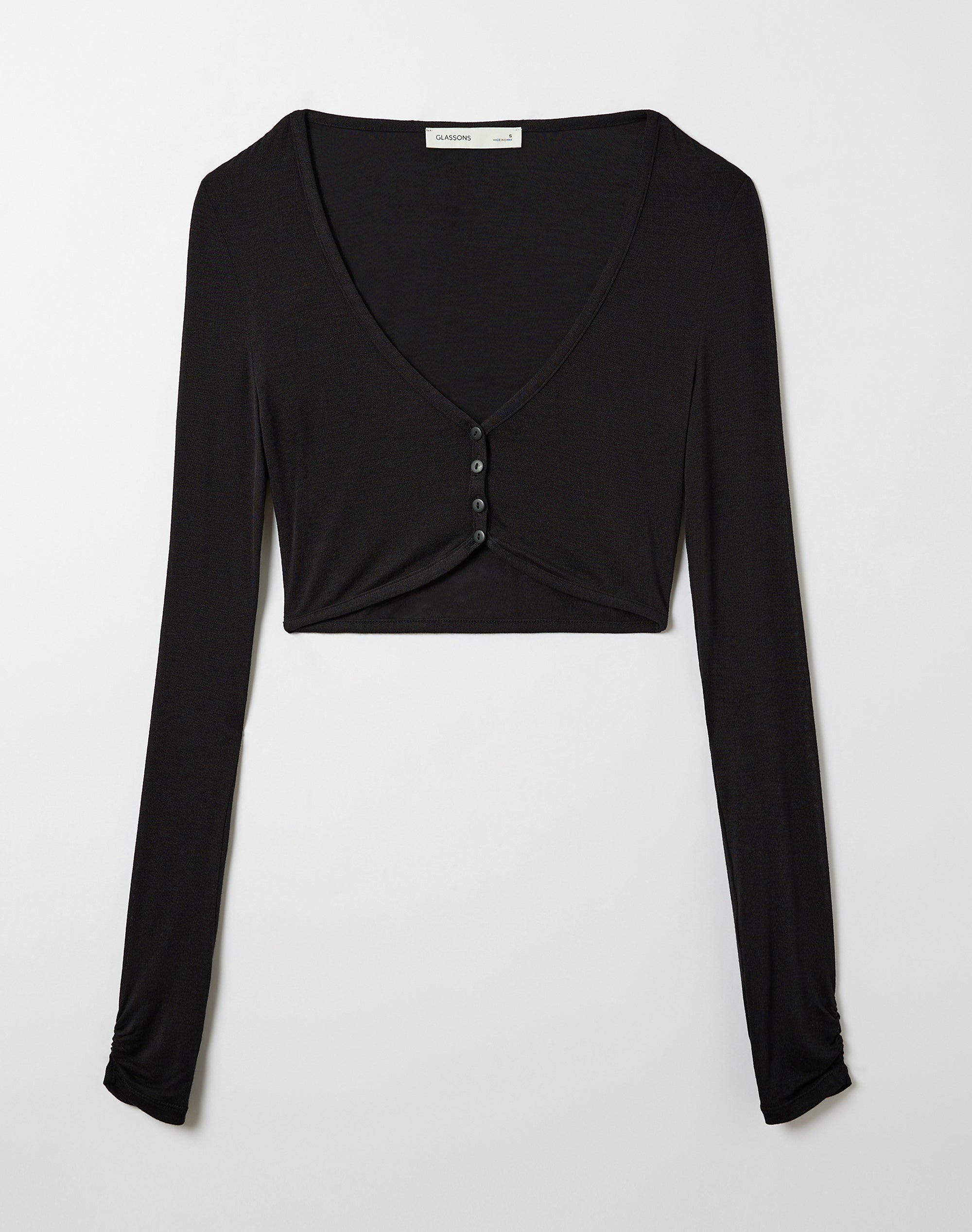 Sheer Cropped Cardigan in Black | Glassons US Sheer Cropped Cardigan in Black | Glassons US
