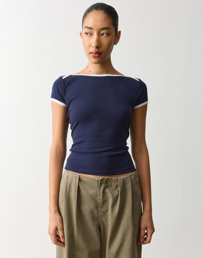 Boat Neck Basic Tee