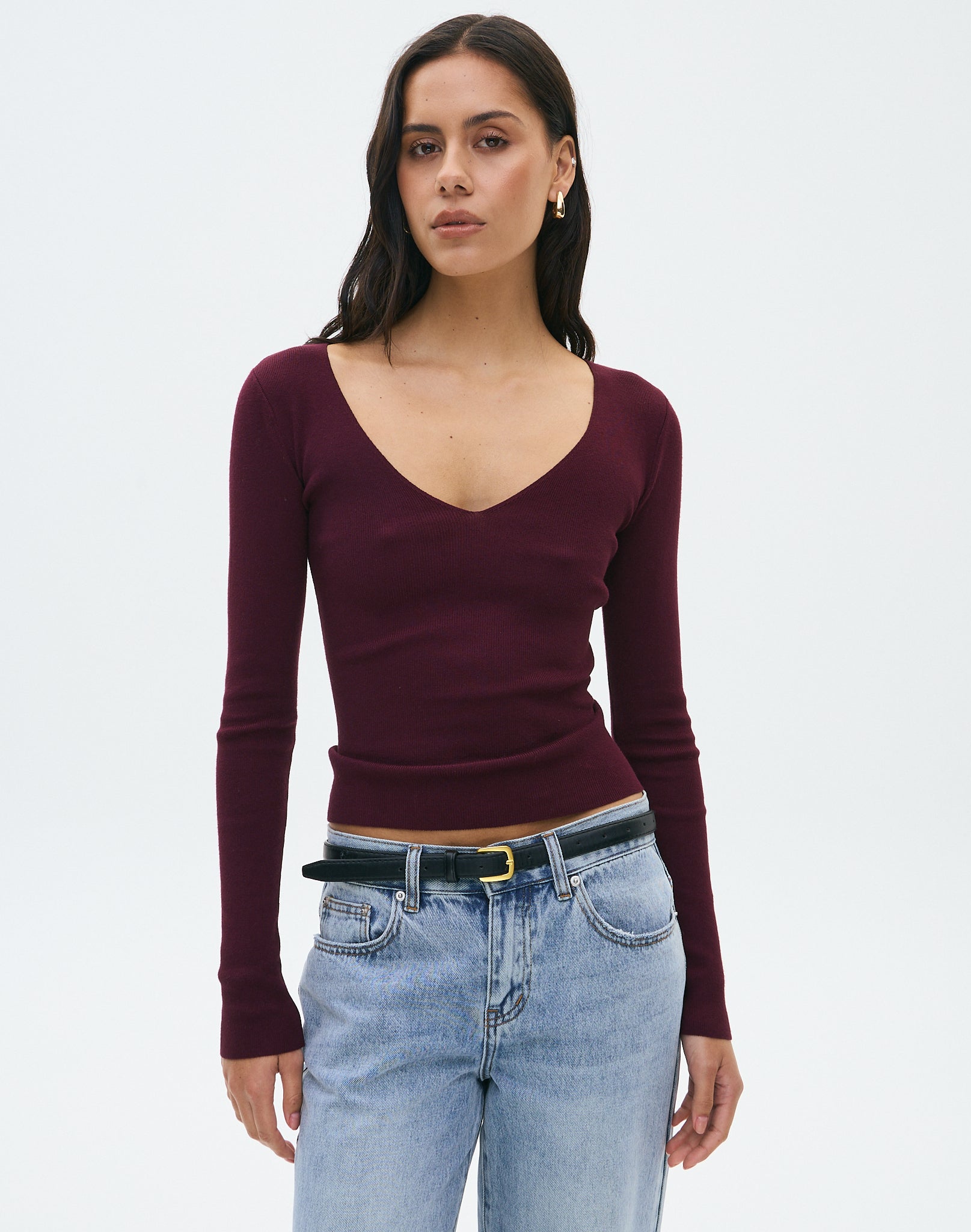 Layered Knit Longsleeve Top in Fudge Fantasy | Glassons US