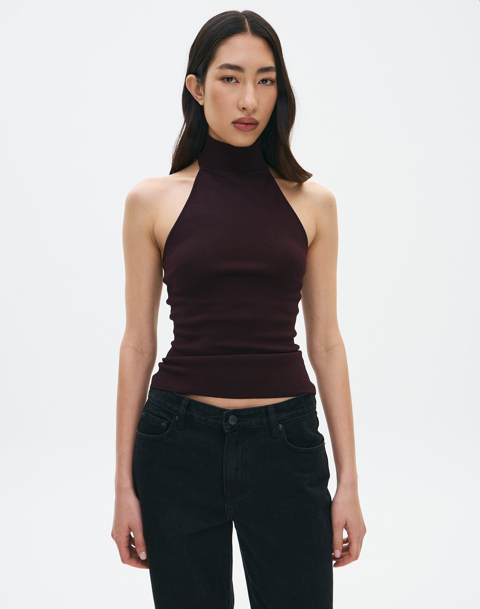 トップス mare Hight Neck Sleeve Less Knit 41ta1H+3SZL.jpg