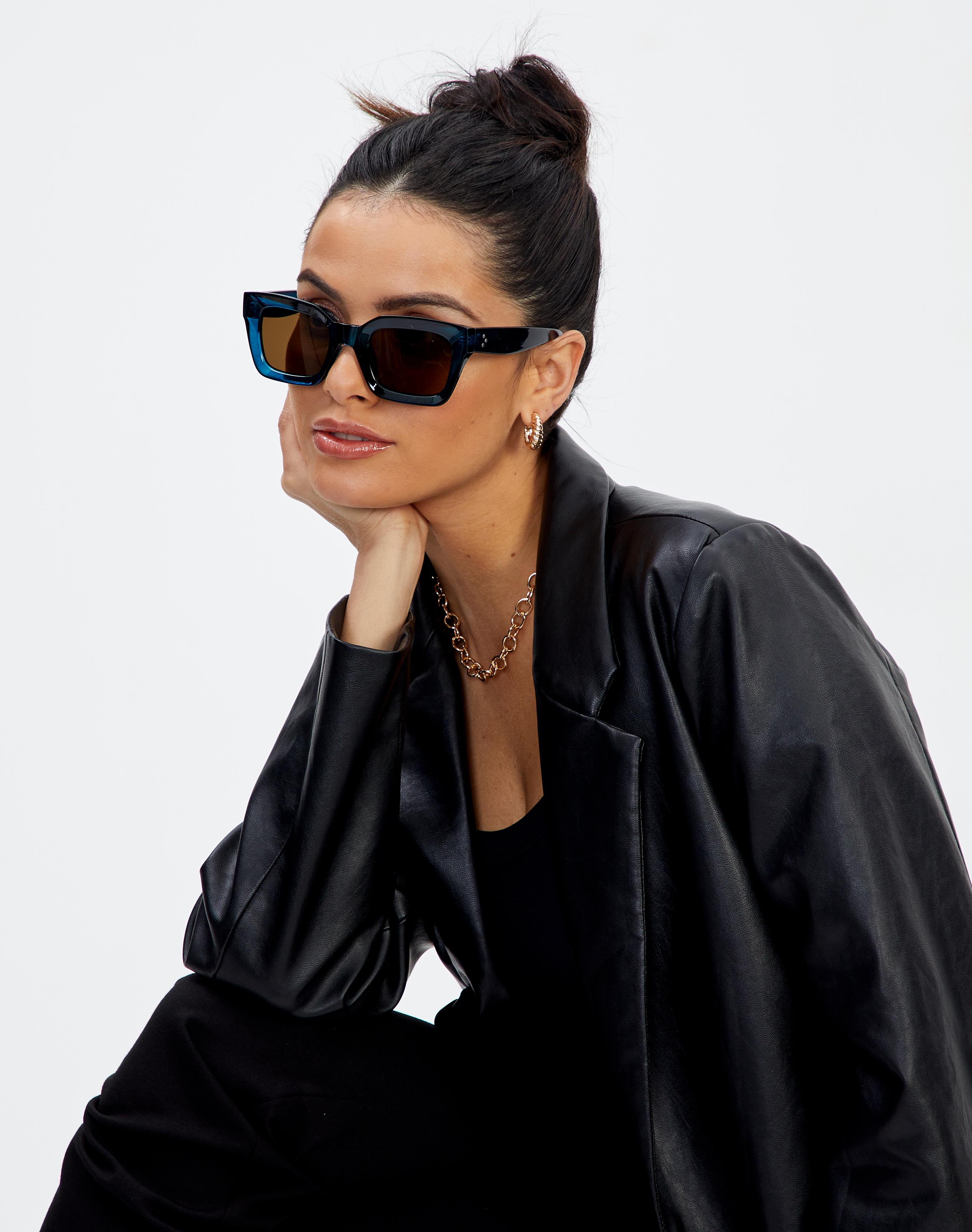 square blue sunglasses