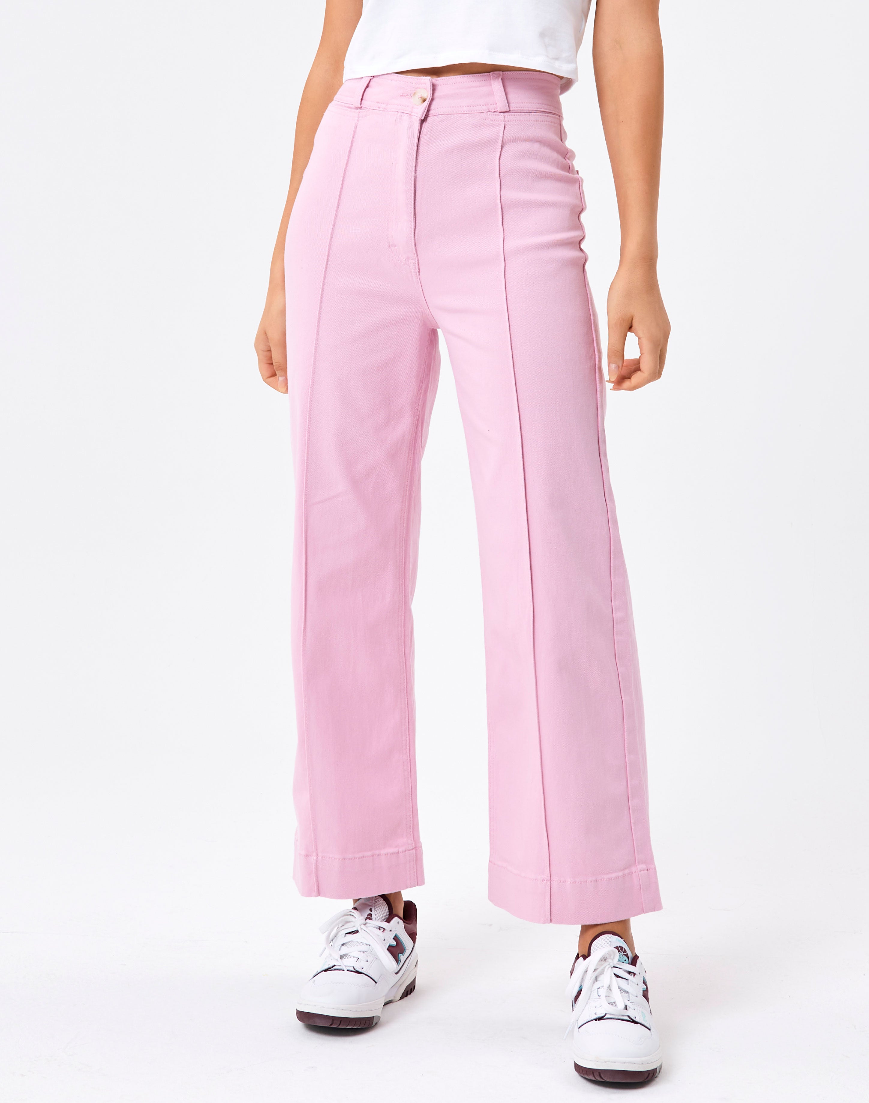 Pintuck Wide Leg Pant in Pink | Glassons