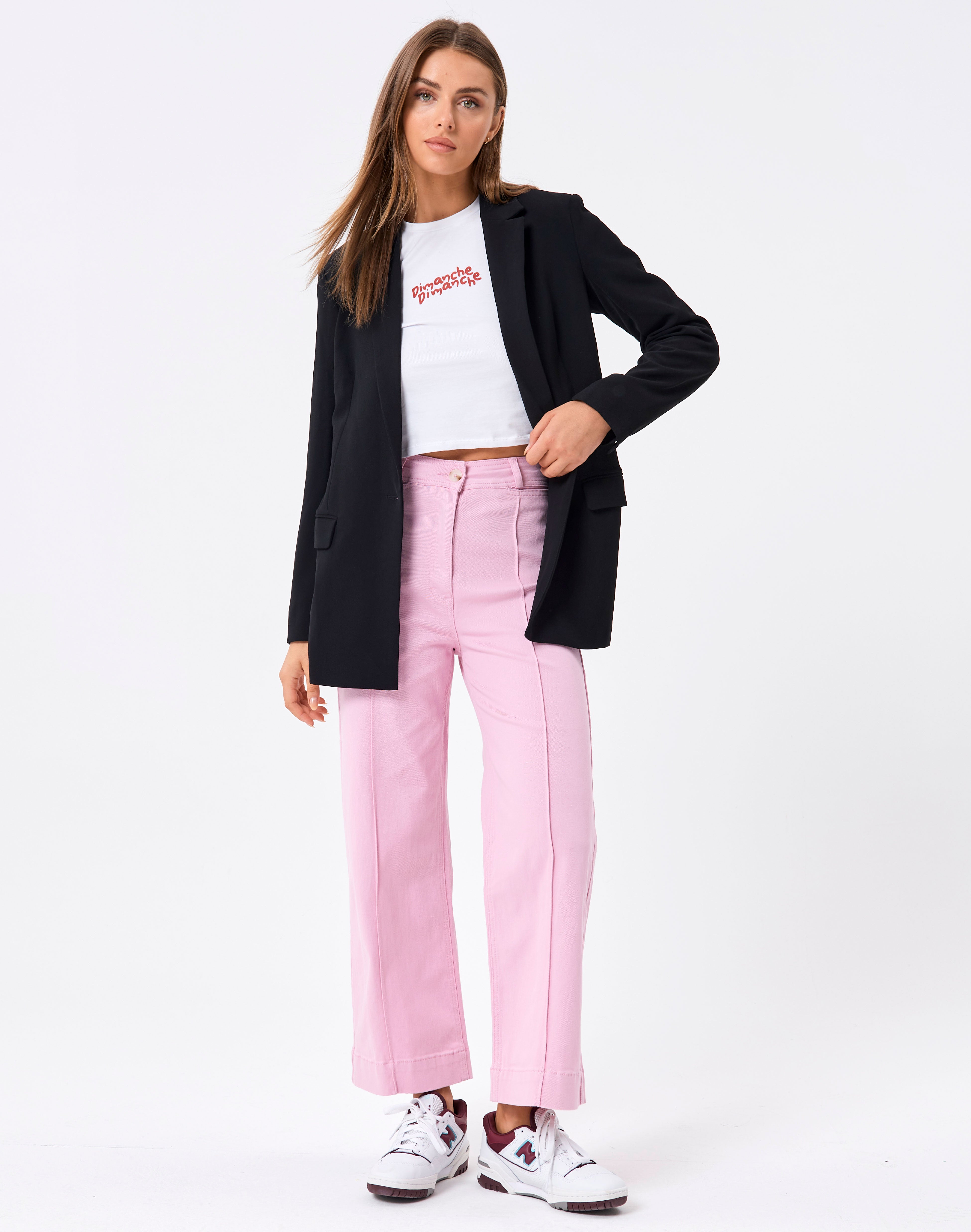 Pintuck Wide Leg Pant in Pink | Glassons