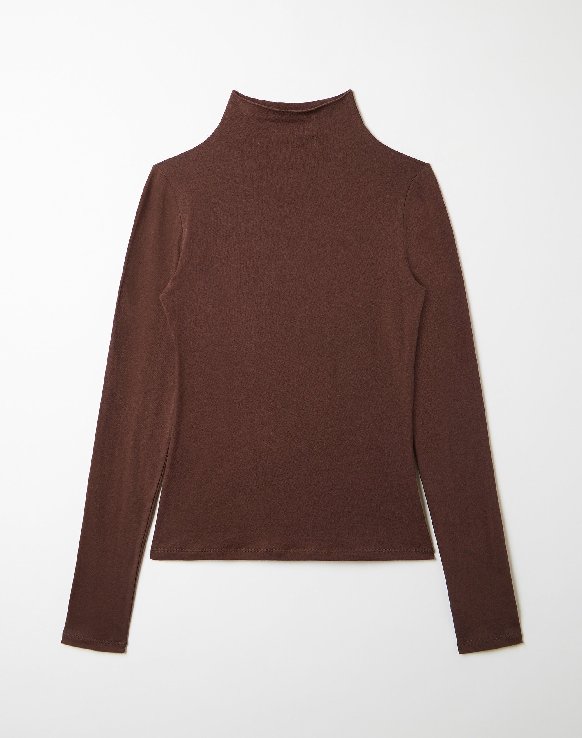 Cotton Turtleneck Long Sleeve Top in Fudge Fantasy | Glassons AU