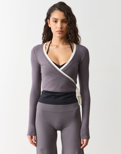 Active Long Sleeve Wrap Top