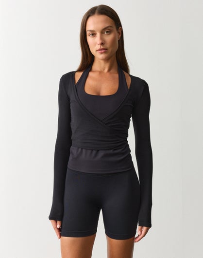 Active Long Sleeve Wrap Top