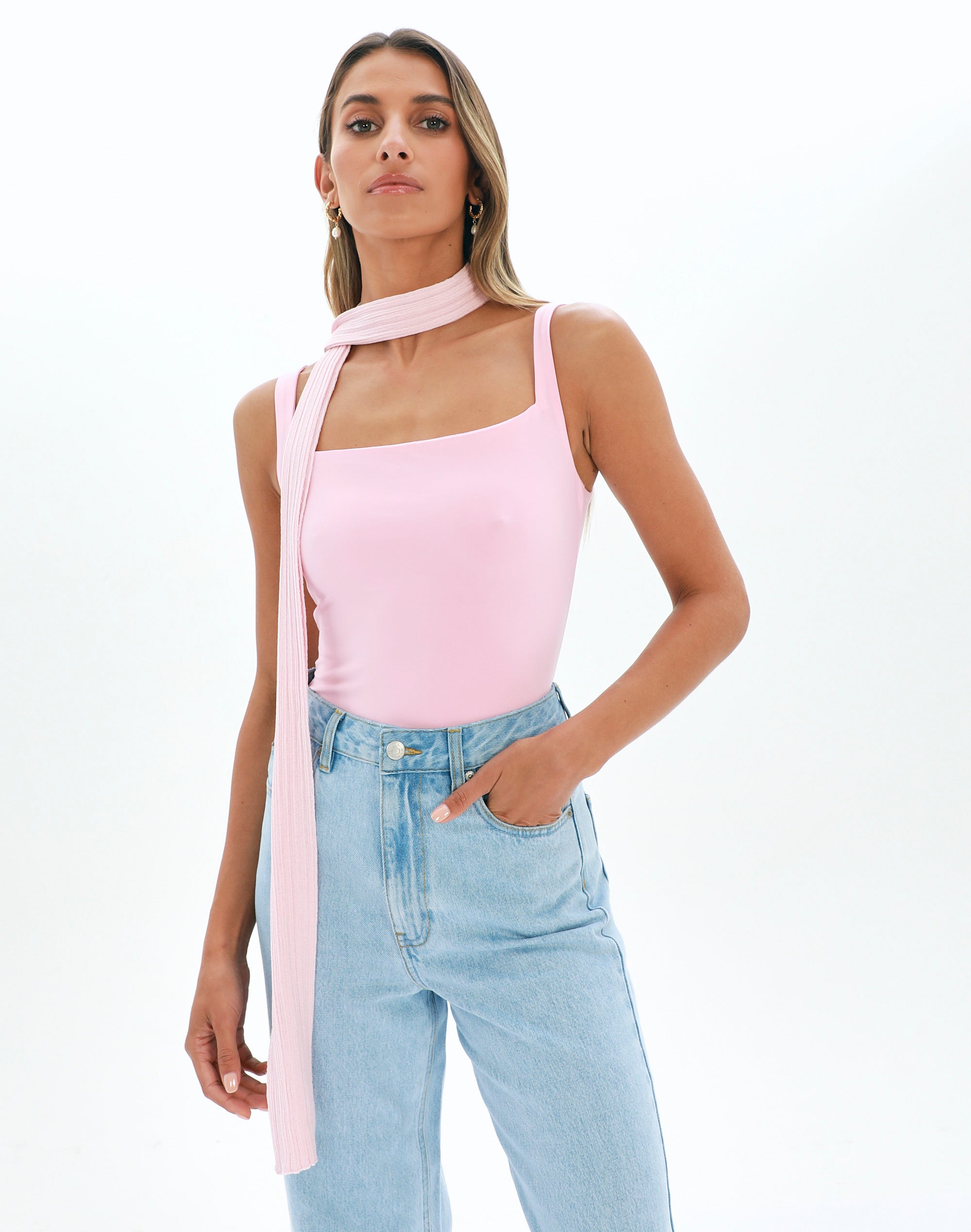 Thin Knit Scarf in Pink | Glassons