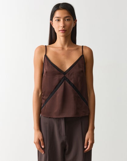 Chiffon Trim Satin Cami