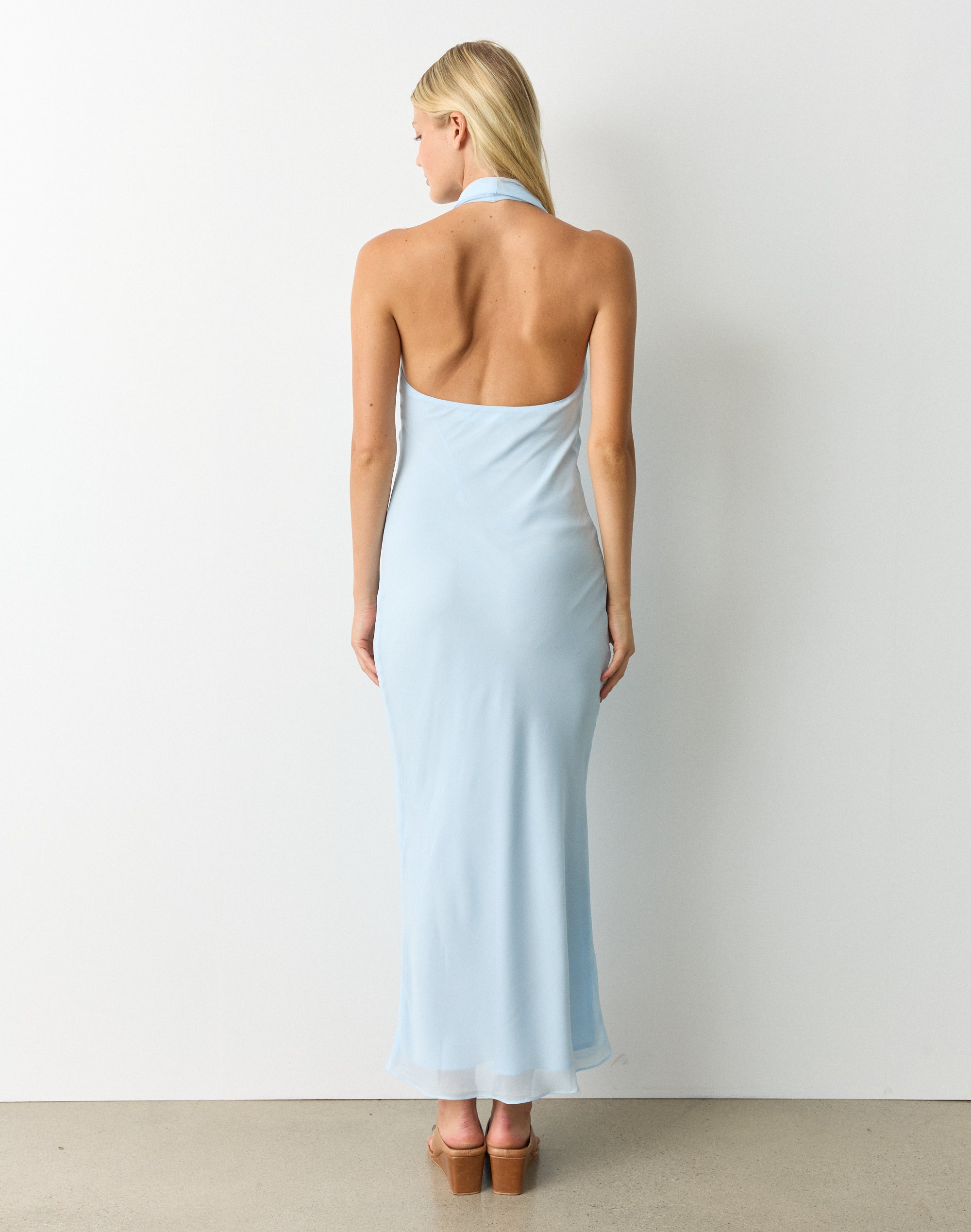 white christmas dresses Alianna Cowl Neck Mesh Maxi Dress