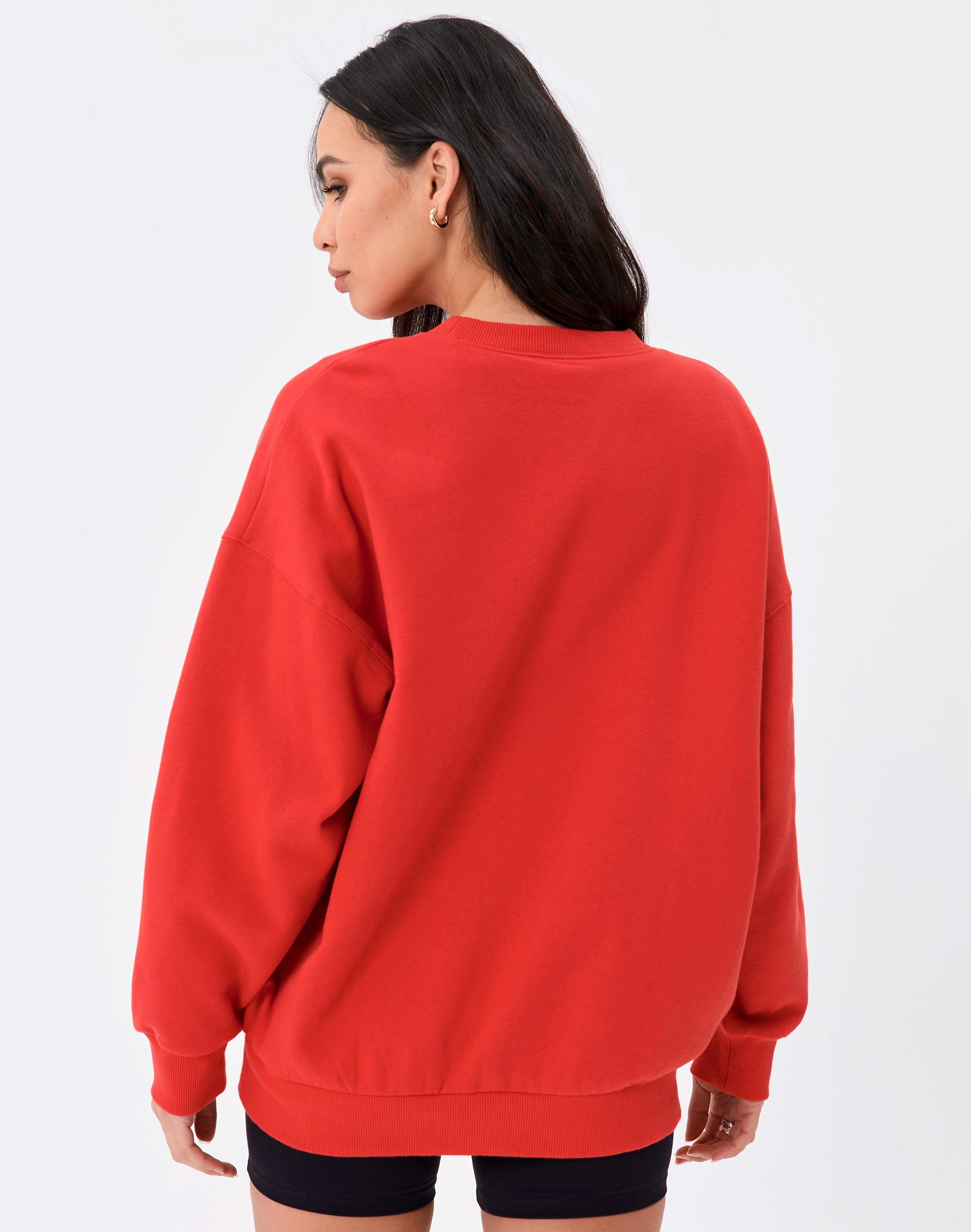 Graphic Oversized Crew Neck Jumper in 