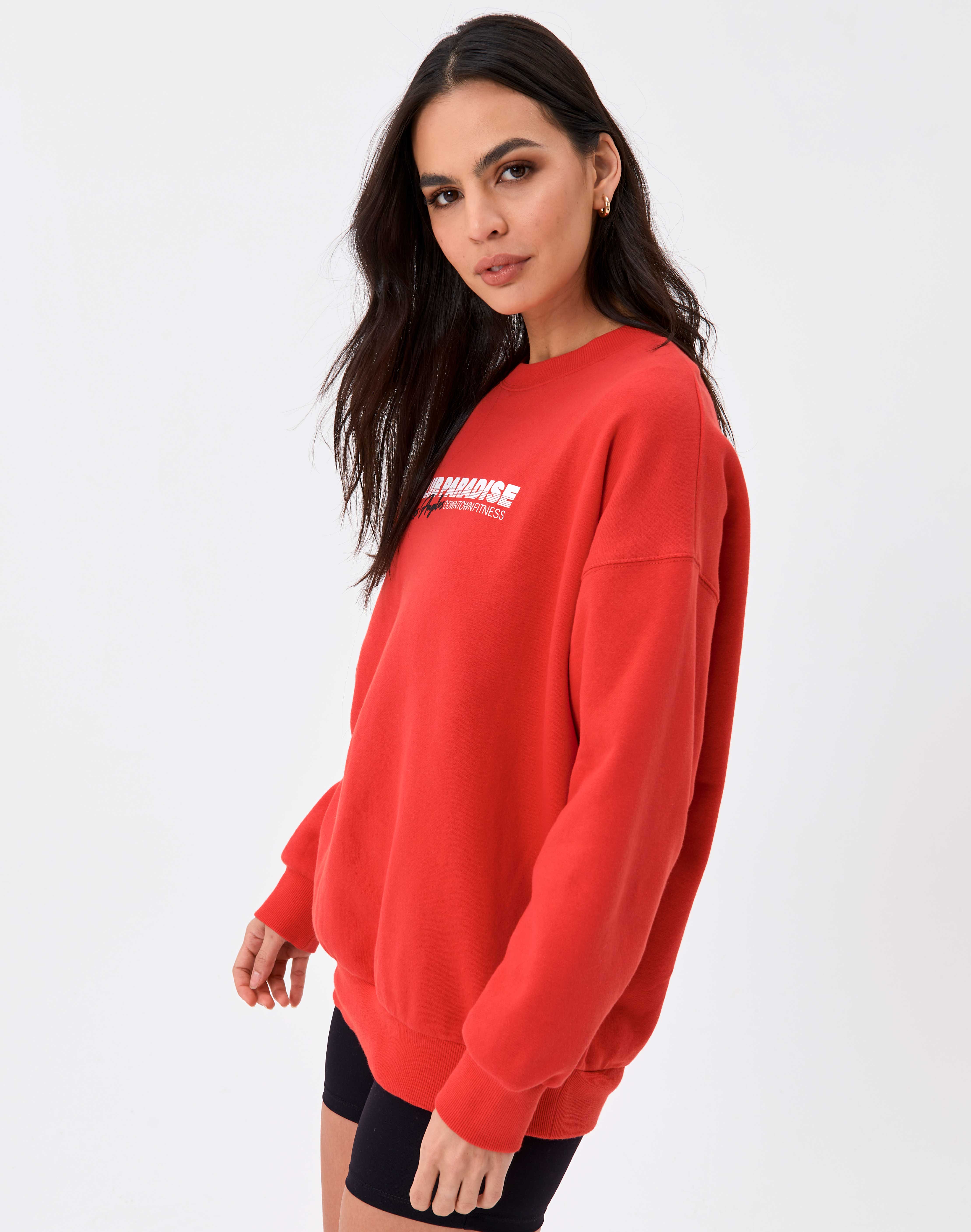Graphic Oversized Crew Neck Jumper in 