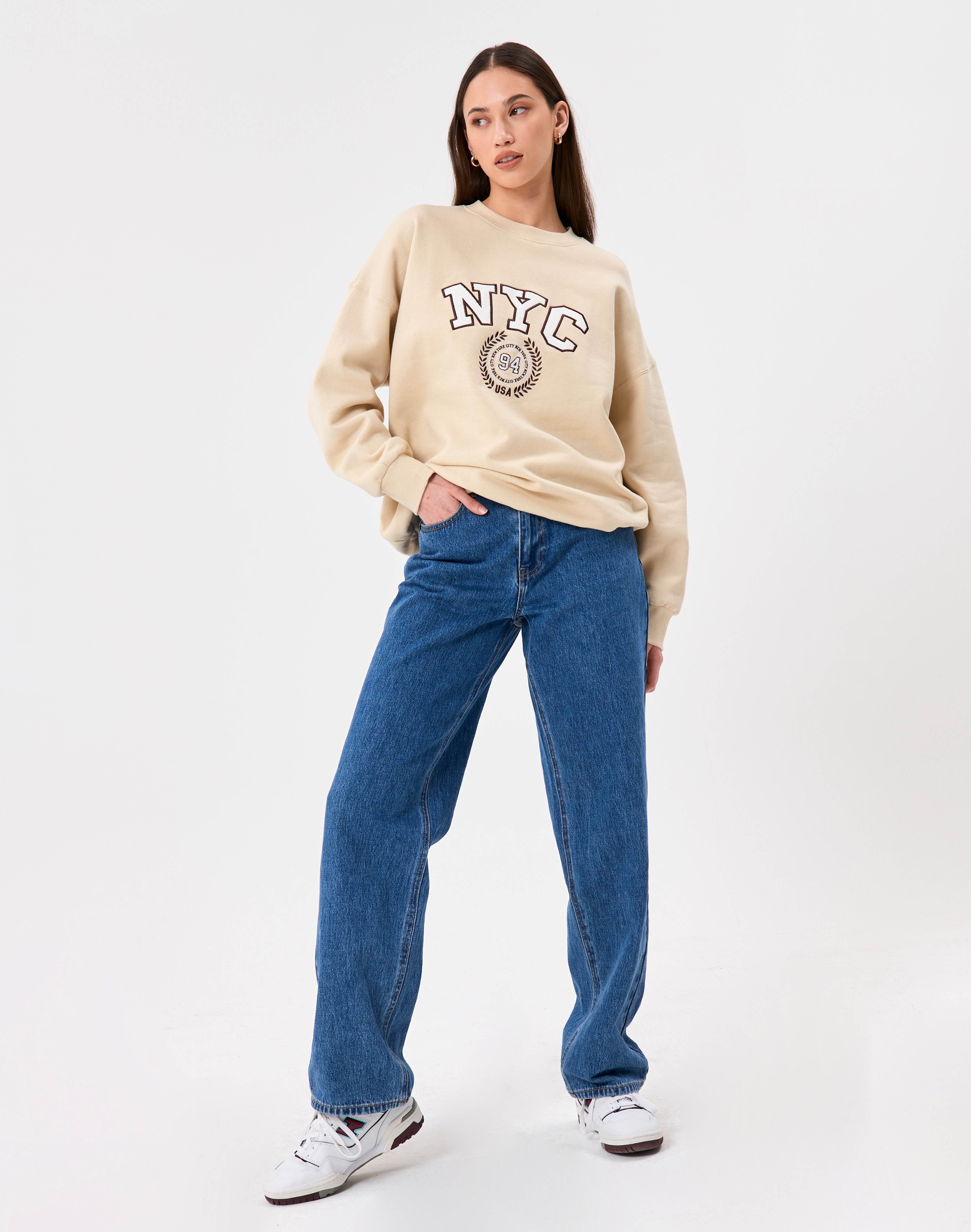 Glassons Graphic Oversized Crew Neck Jumper