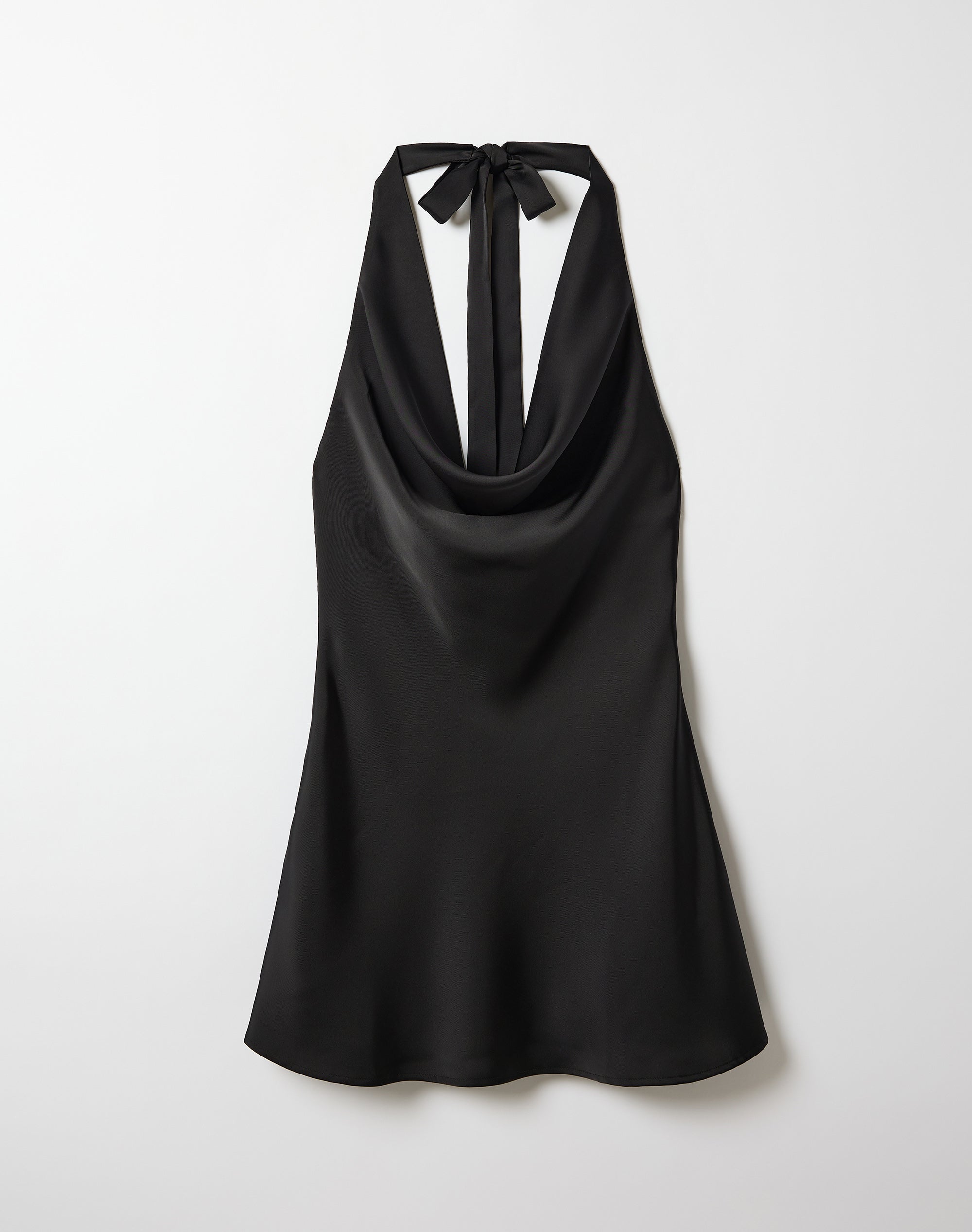 knee length dresses for ladies Malaya Satin Cowl Neck Top Black / L by Sugarlips main image 0