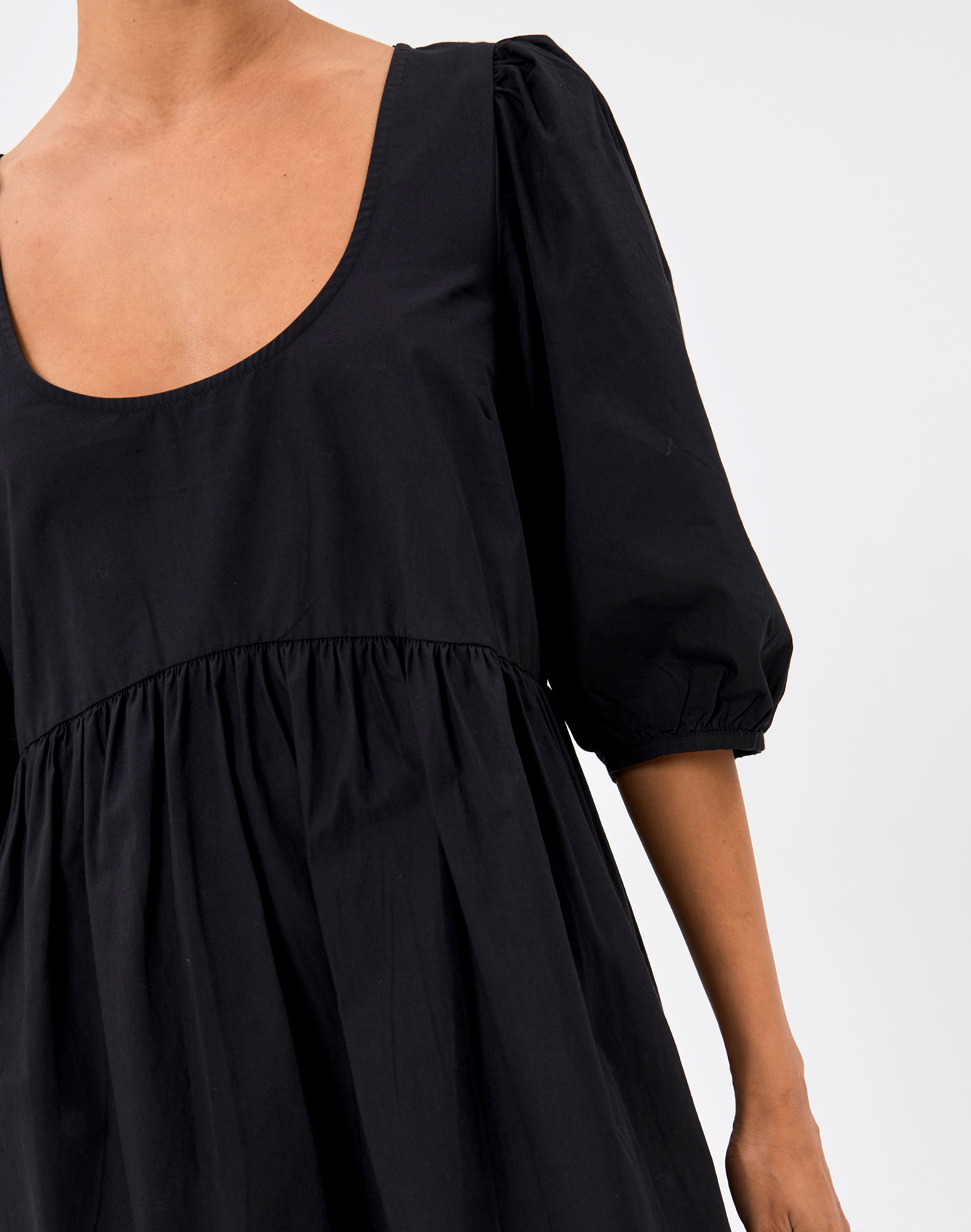 Cotton 3/4 Sleeve Babydoll Dress in 