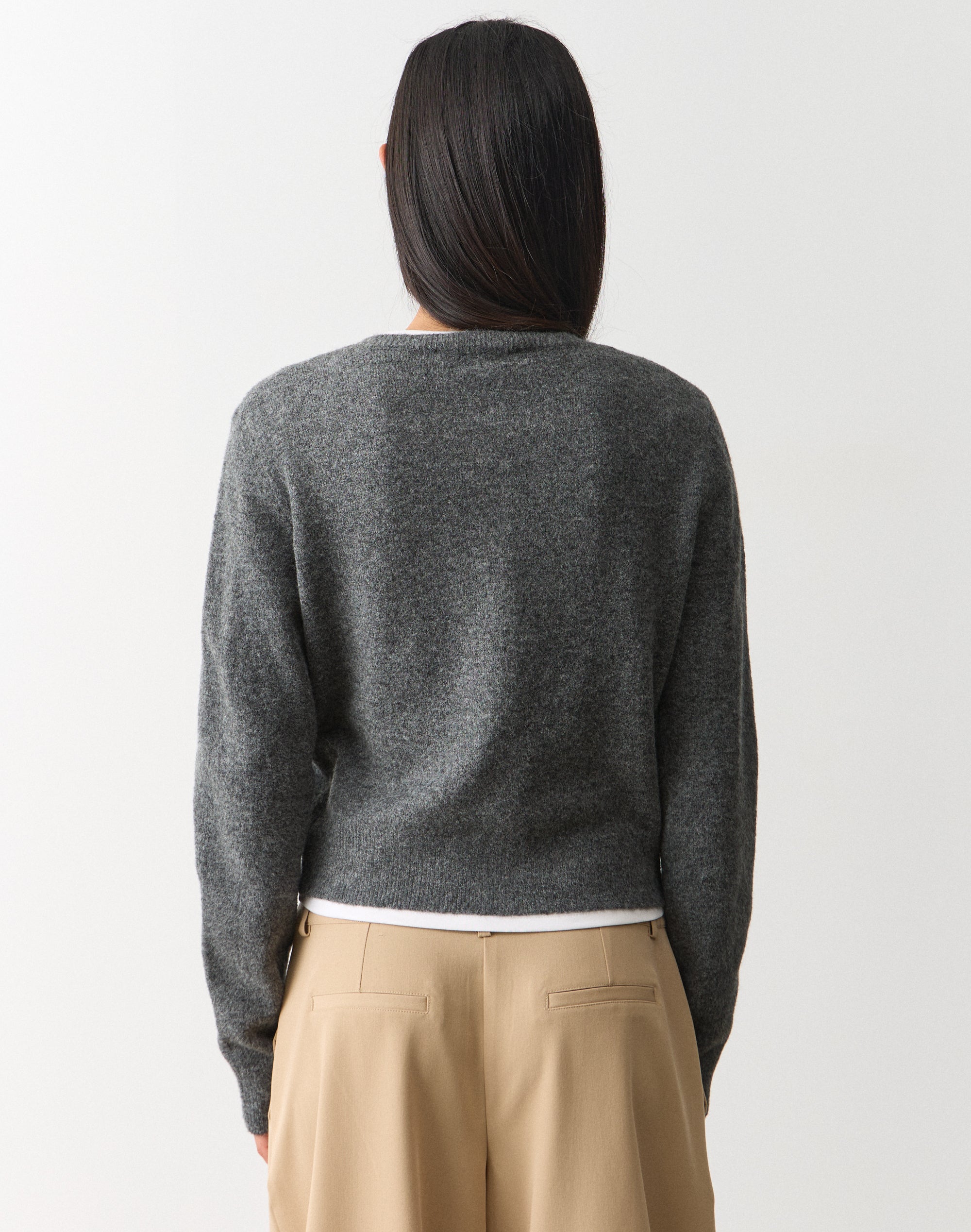 Button Up Knit Cardigan in Charcoal Marle | Glassons US