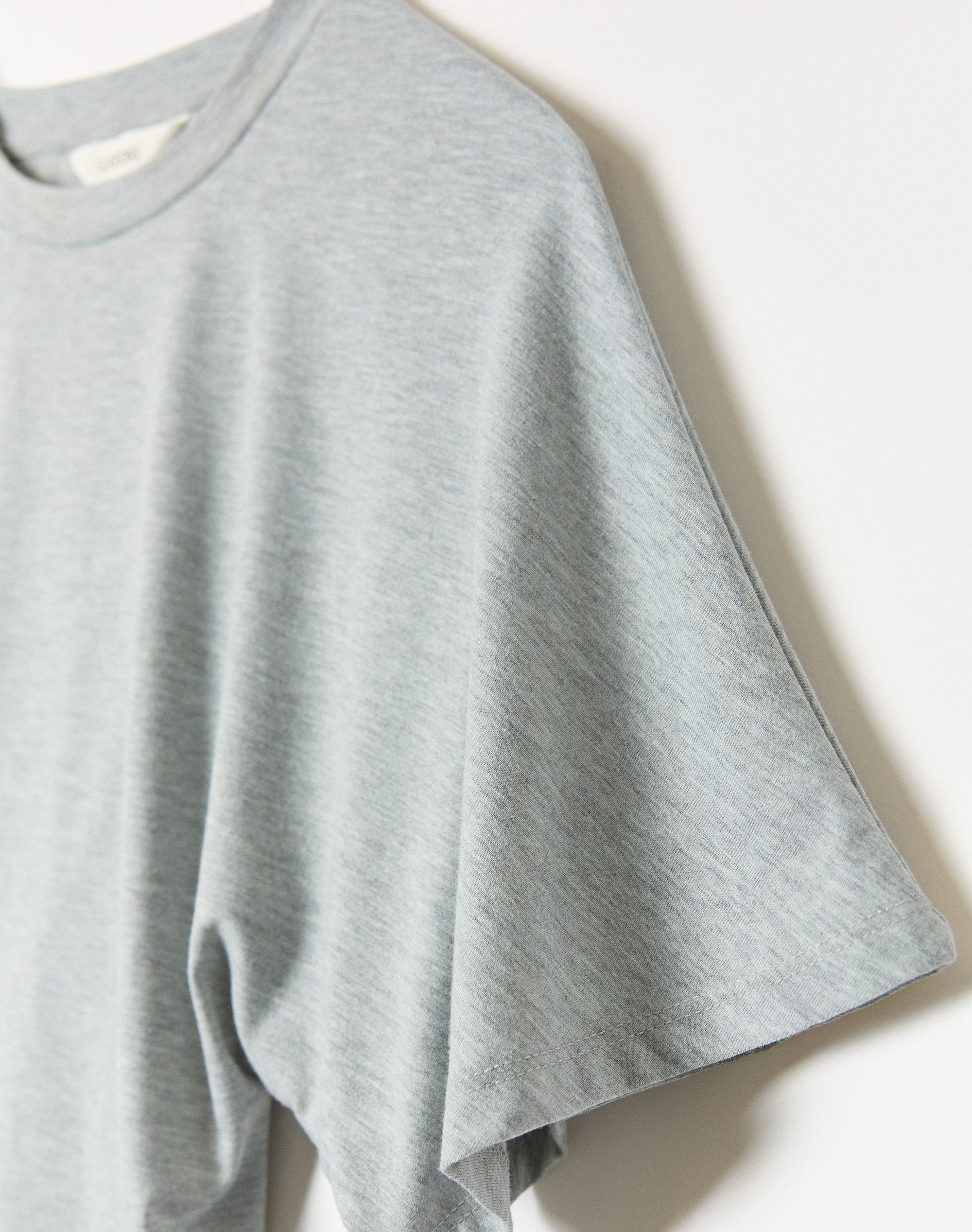 Cinched Shortsleeve Top in Pale Grey Marle | Glassons US