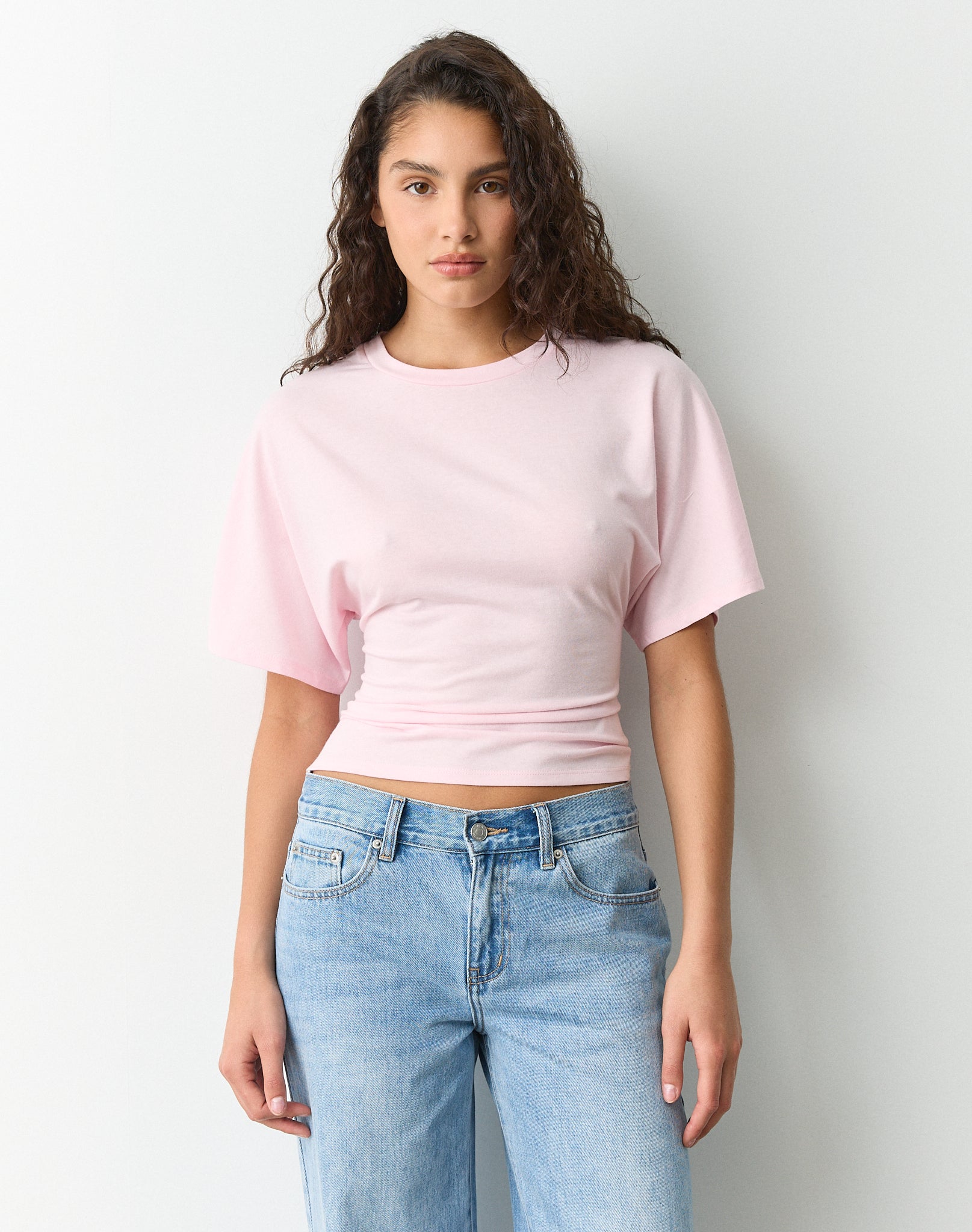 Cinched Short Sleeve Top in Romance Rose | Glassons