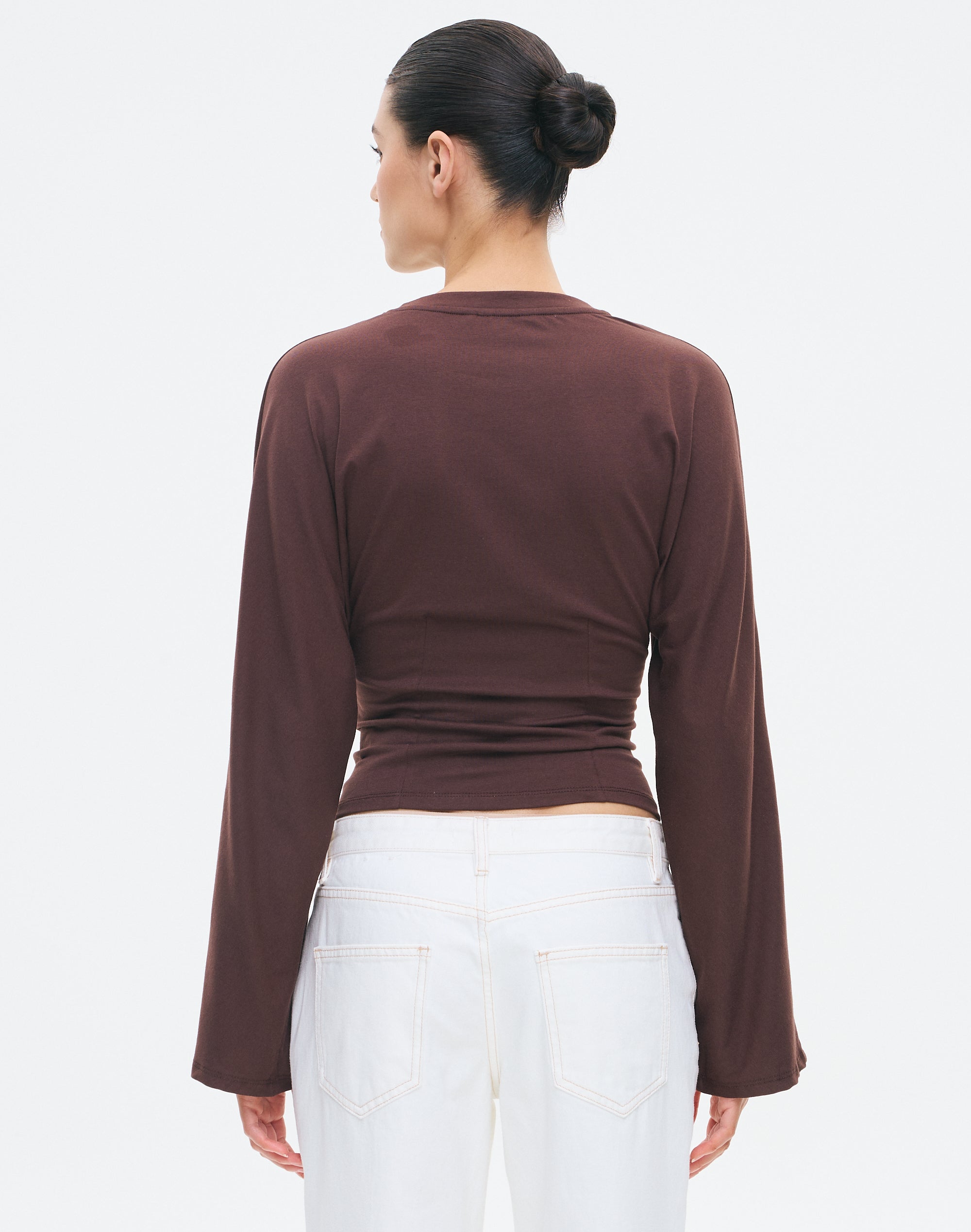 トップス l.o.s.t siren long sleeve. Cinched Longsleeve Top in Fudge Fantasy | Glassons US