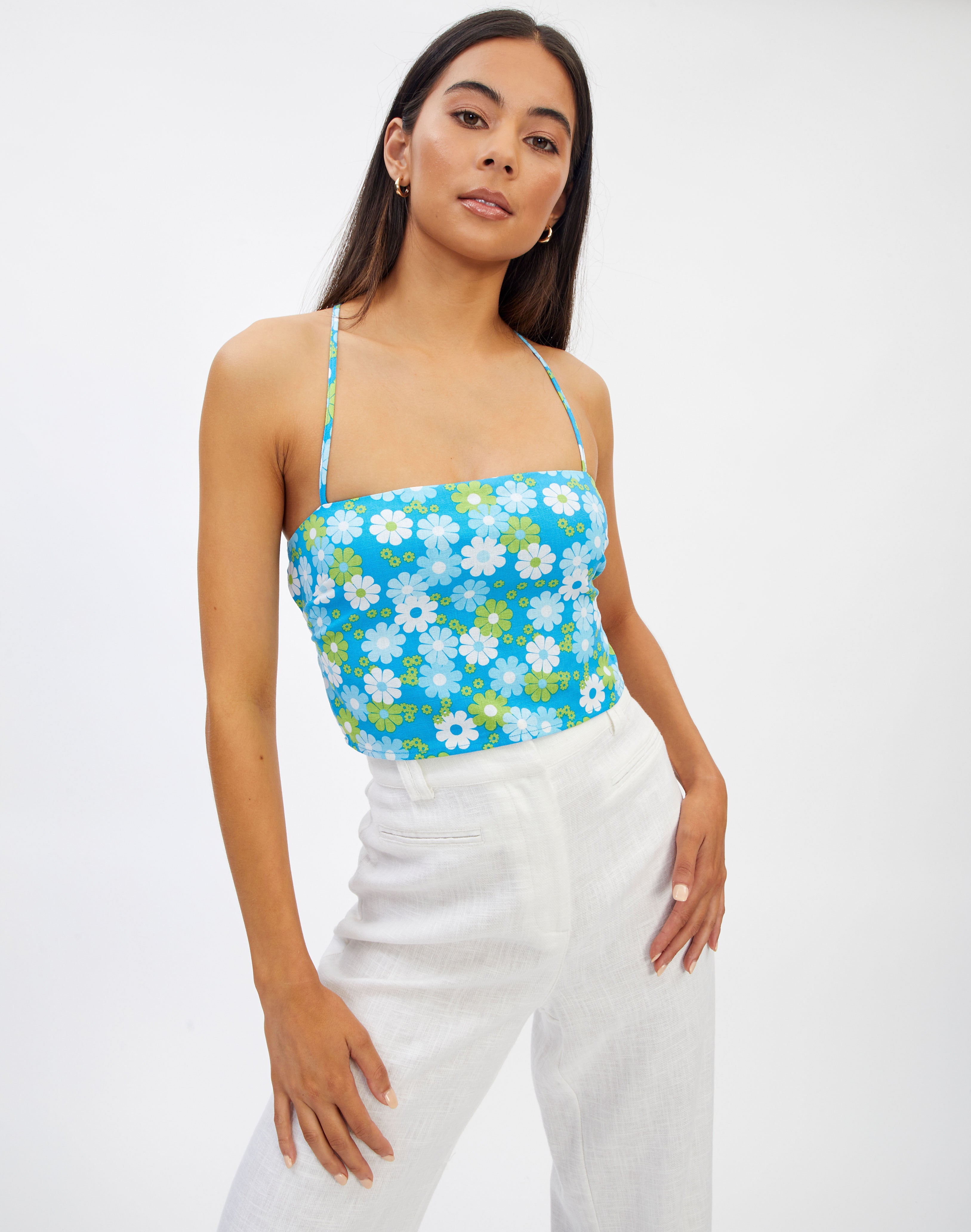 floral strappy top