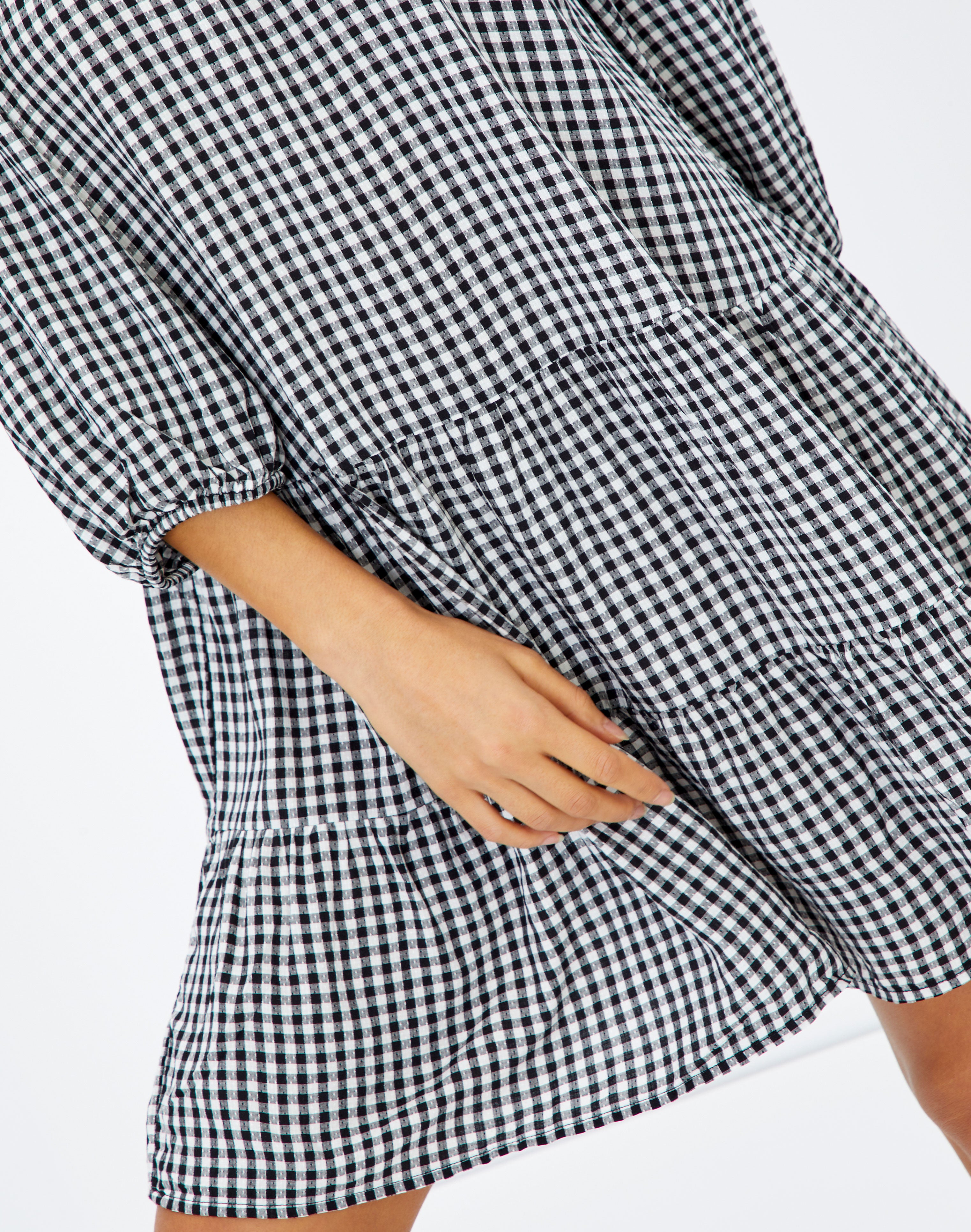 Gingham Babydoll Dress in Print | Glassons