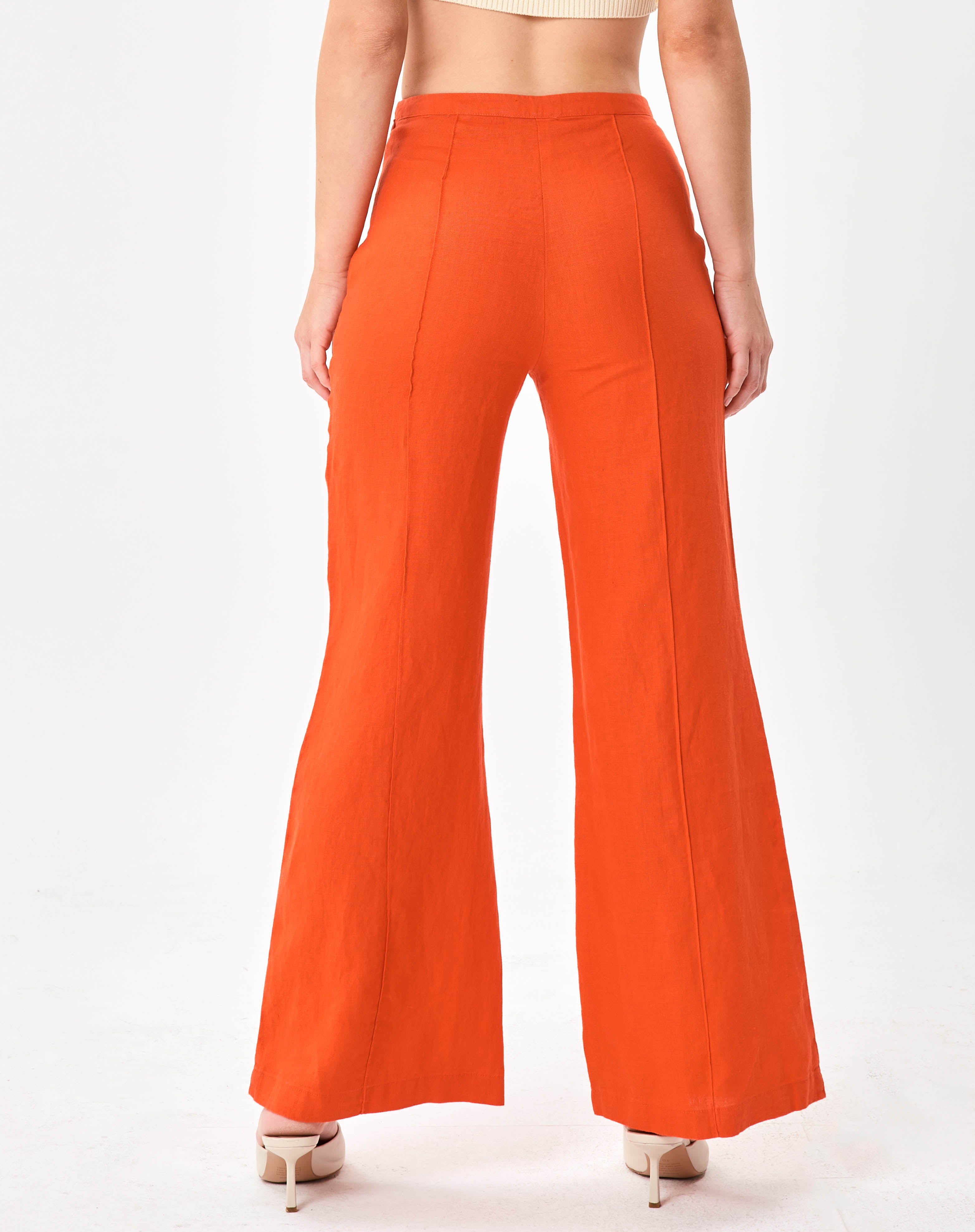 Traceable Linen Pintuck Wide Leg Pant 