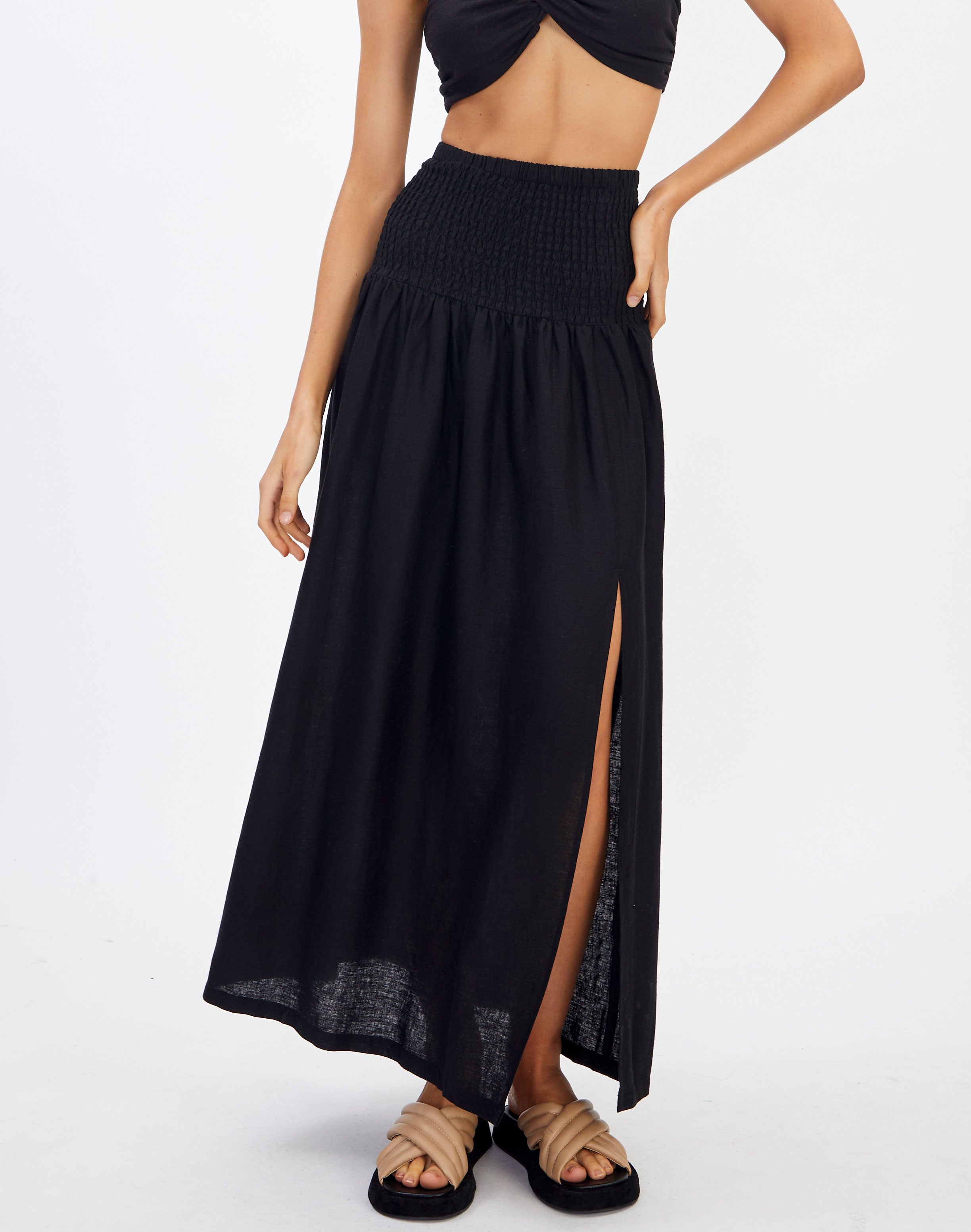 side split maxi skirt