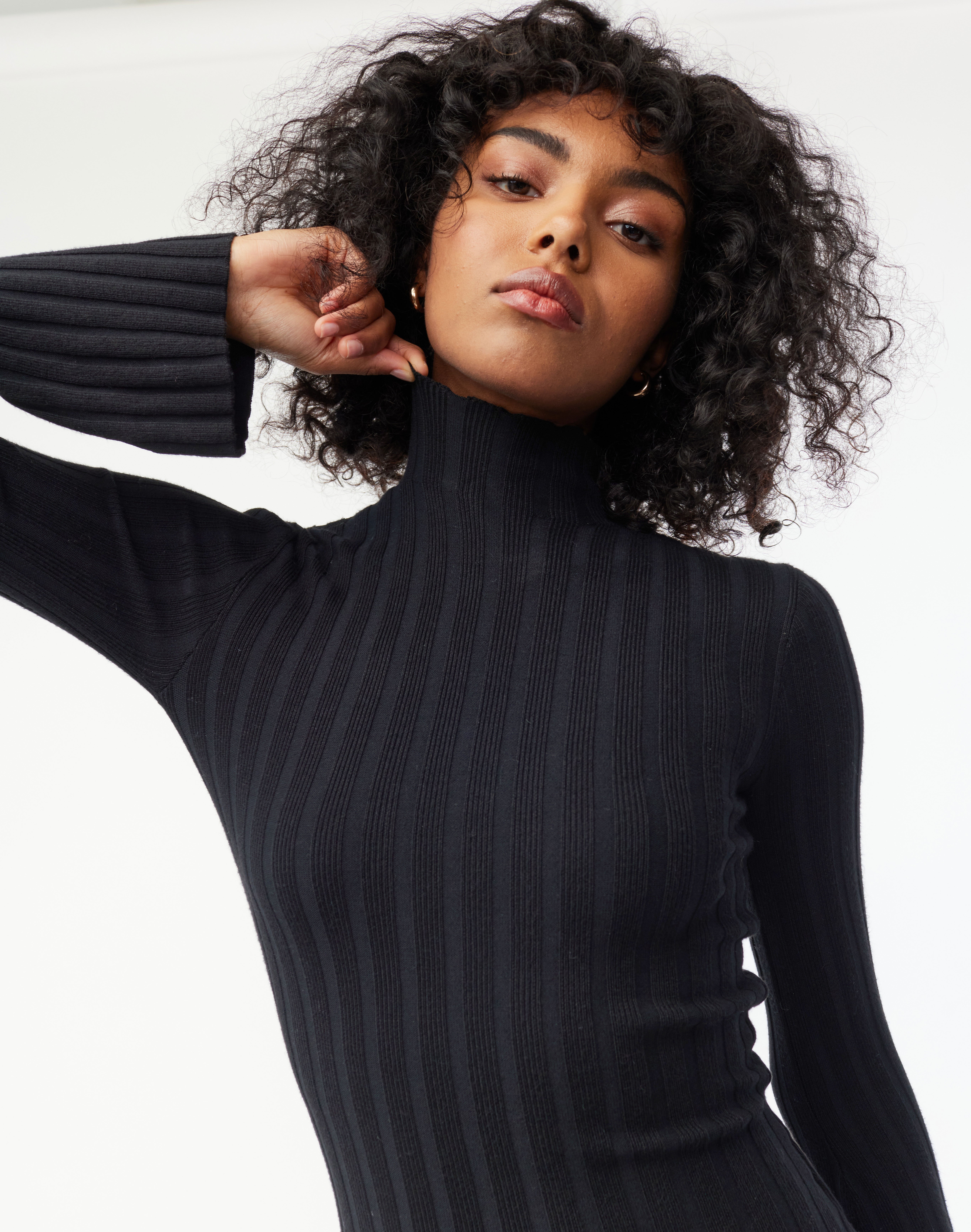 Traceable Wide Rib High Neck Long 