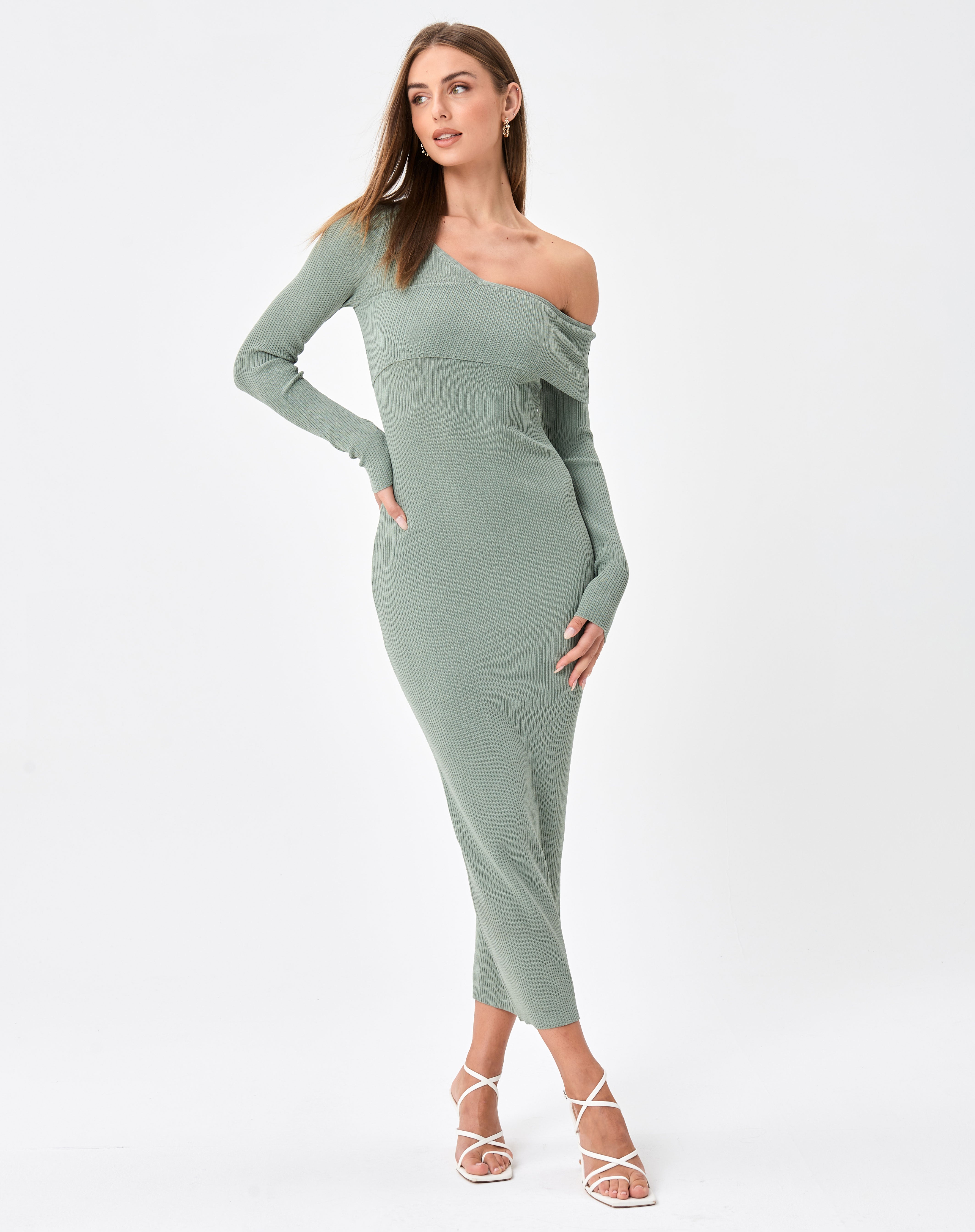Long Sleeve Knit Midi Dress 
