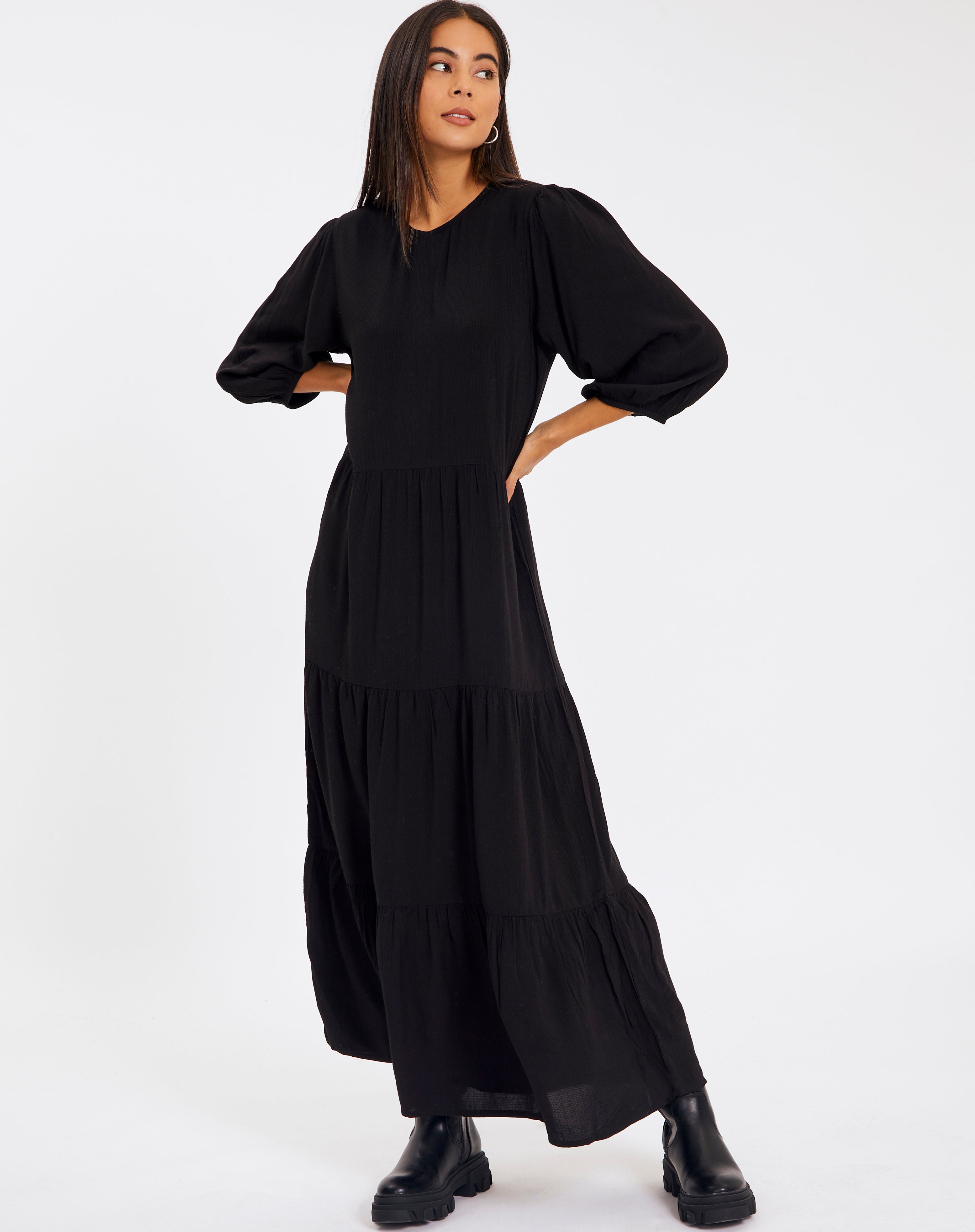 Traceable Long Sleeve Babydoll Maxi 