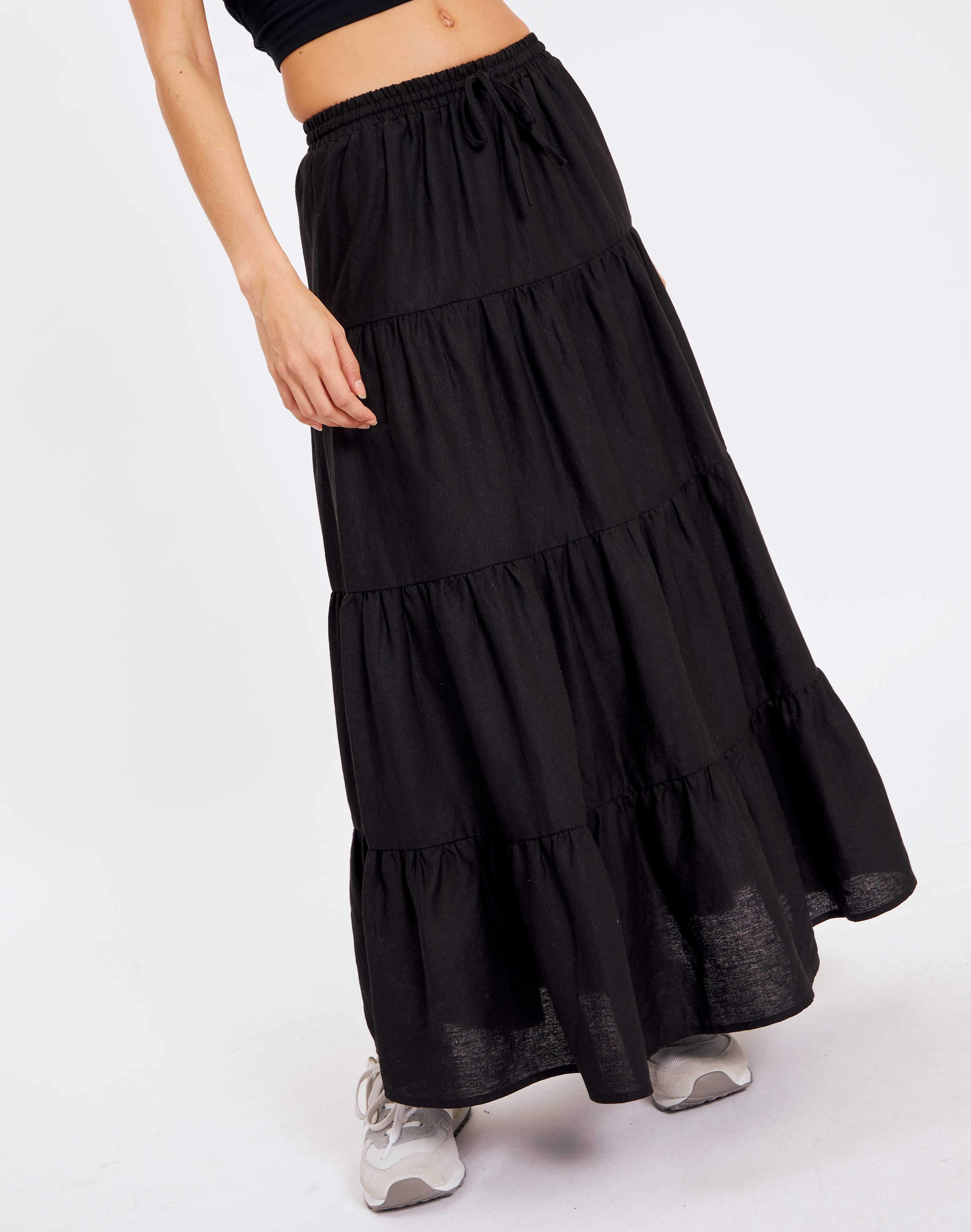 tiered long skirt
