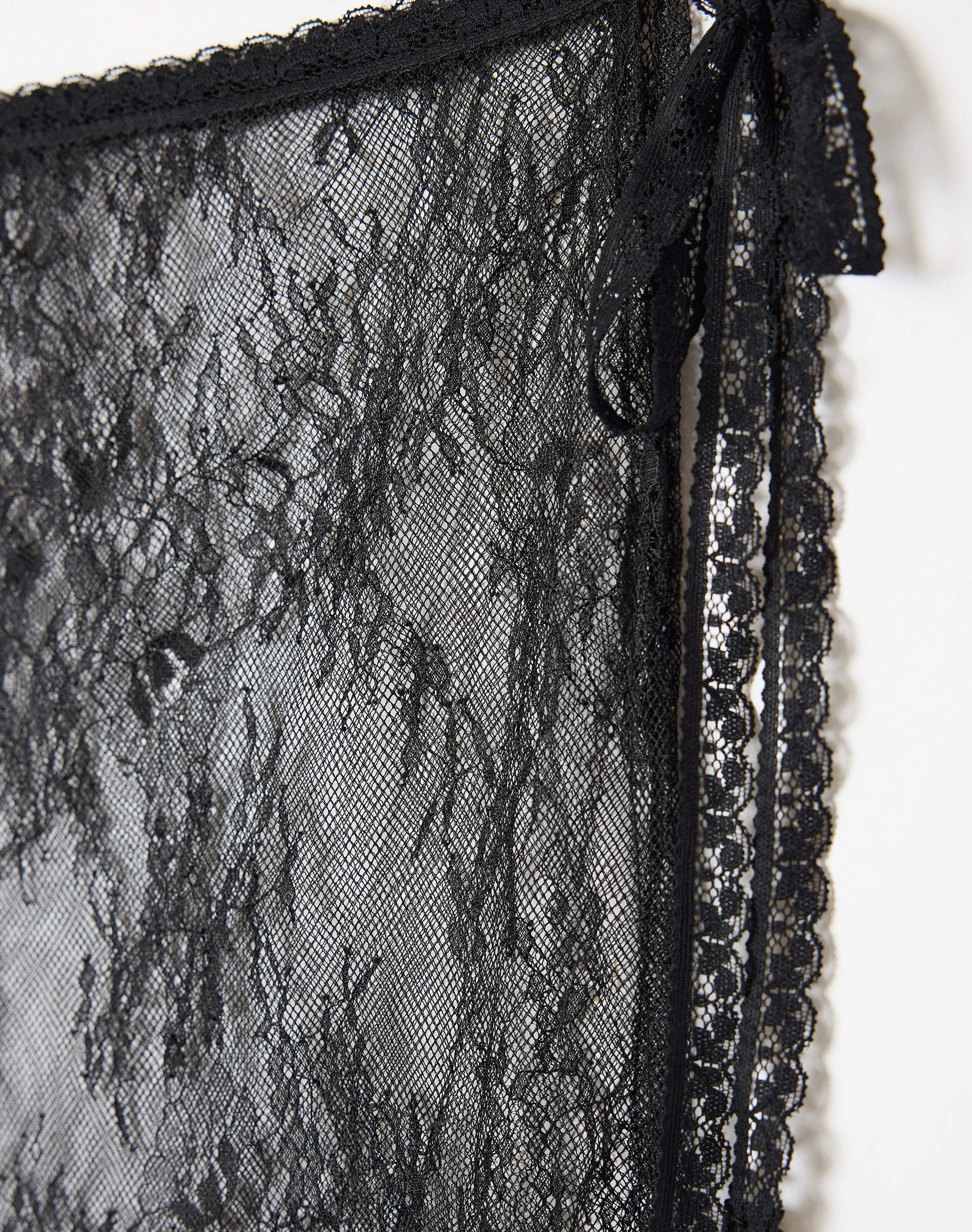 knee length dresses for ladies Extra Long Black Floral Lace Sash Belt by Satin Swank®
