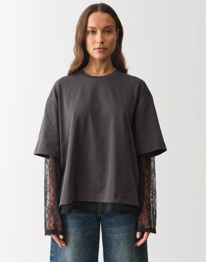 Lace Layered Long Sleeve T-shirt