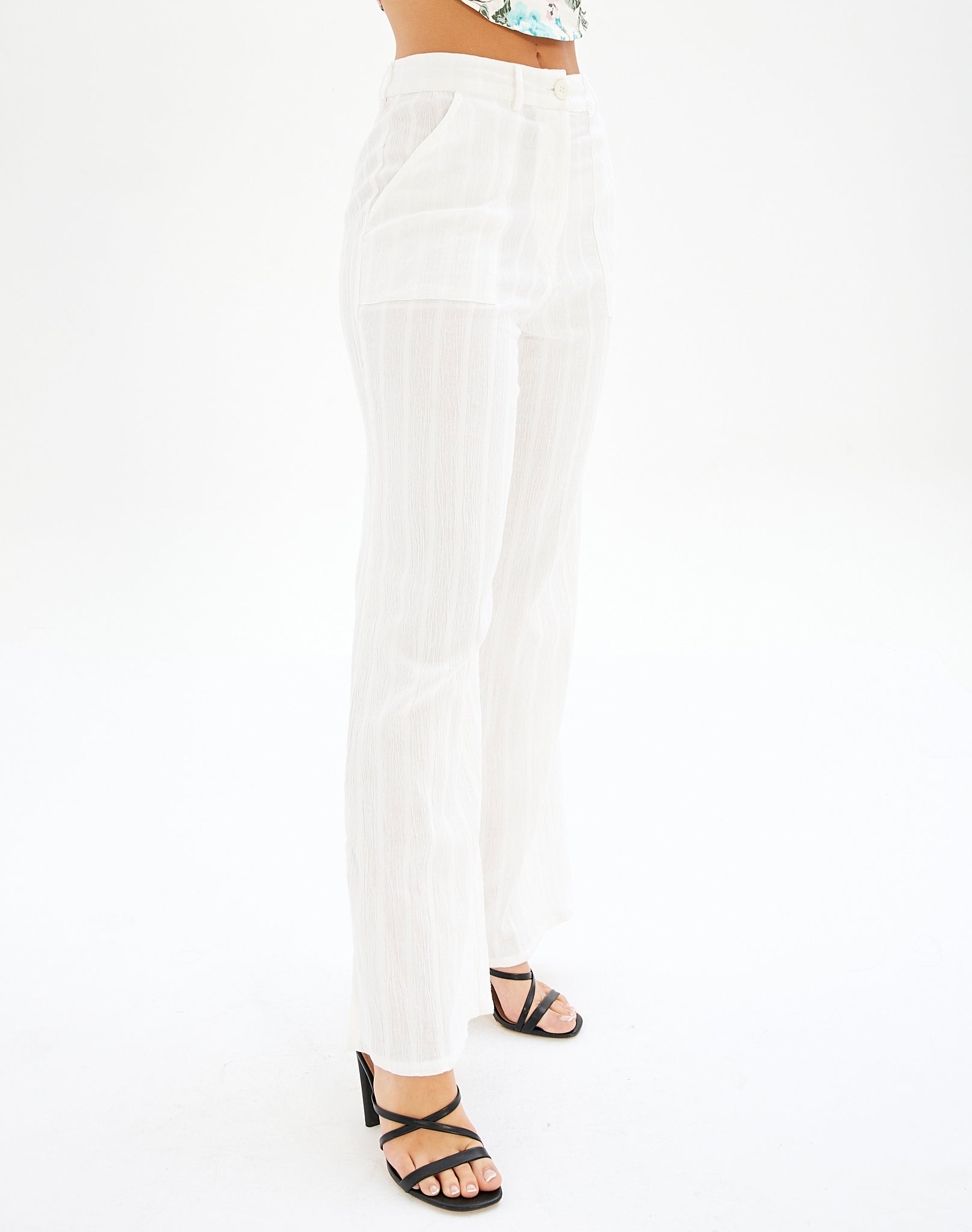 High Rise Tailored Wide Leg Panelled Pant