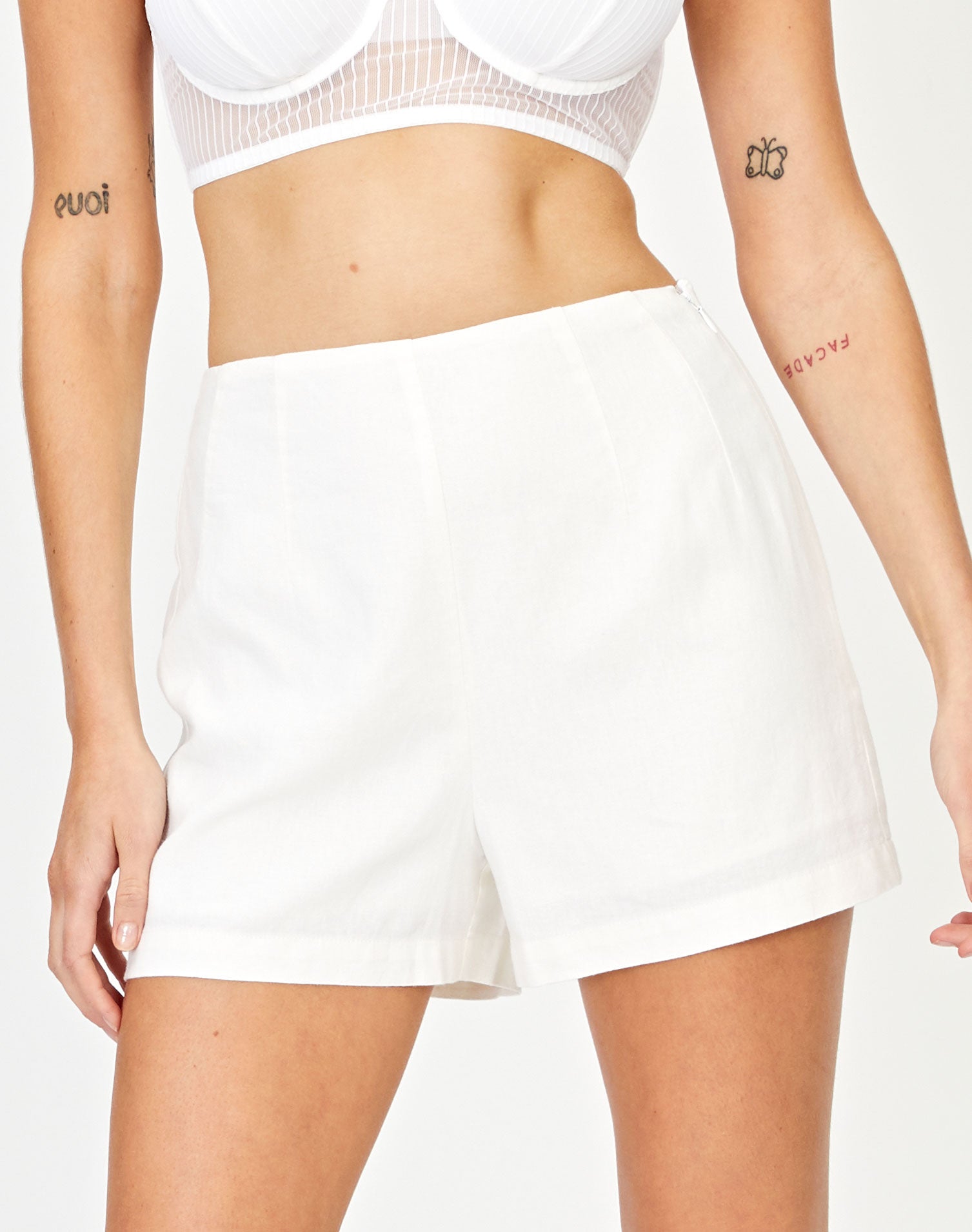 Buy > white linen shorts high waisted > in stock
