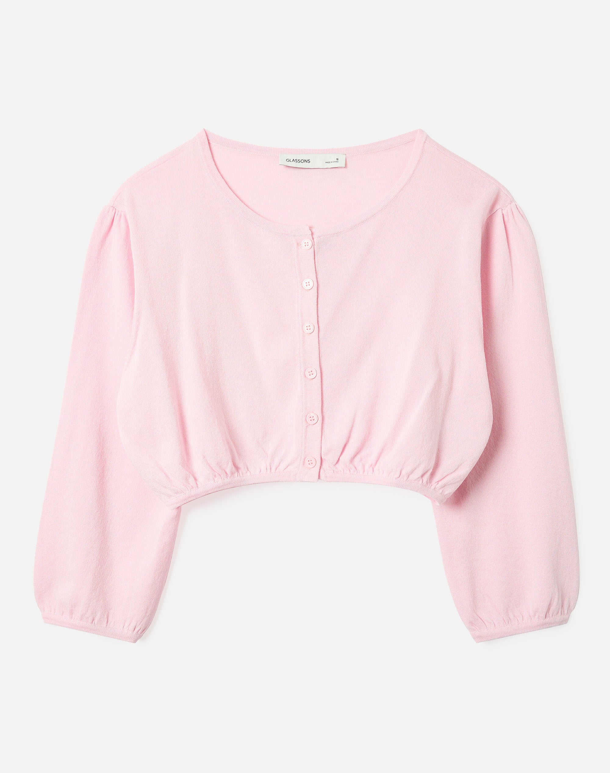Cropped Button Up Knit Top in Cosmo Kiss | Glassons US