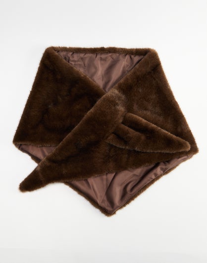 Faux Fur Cross Over Shawl