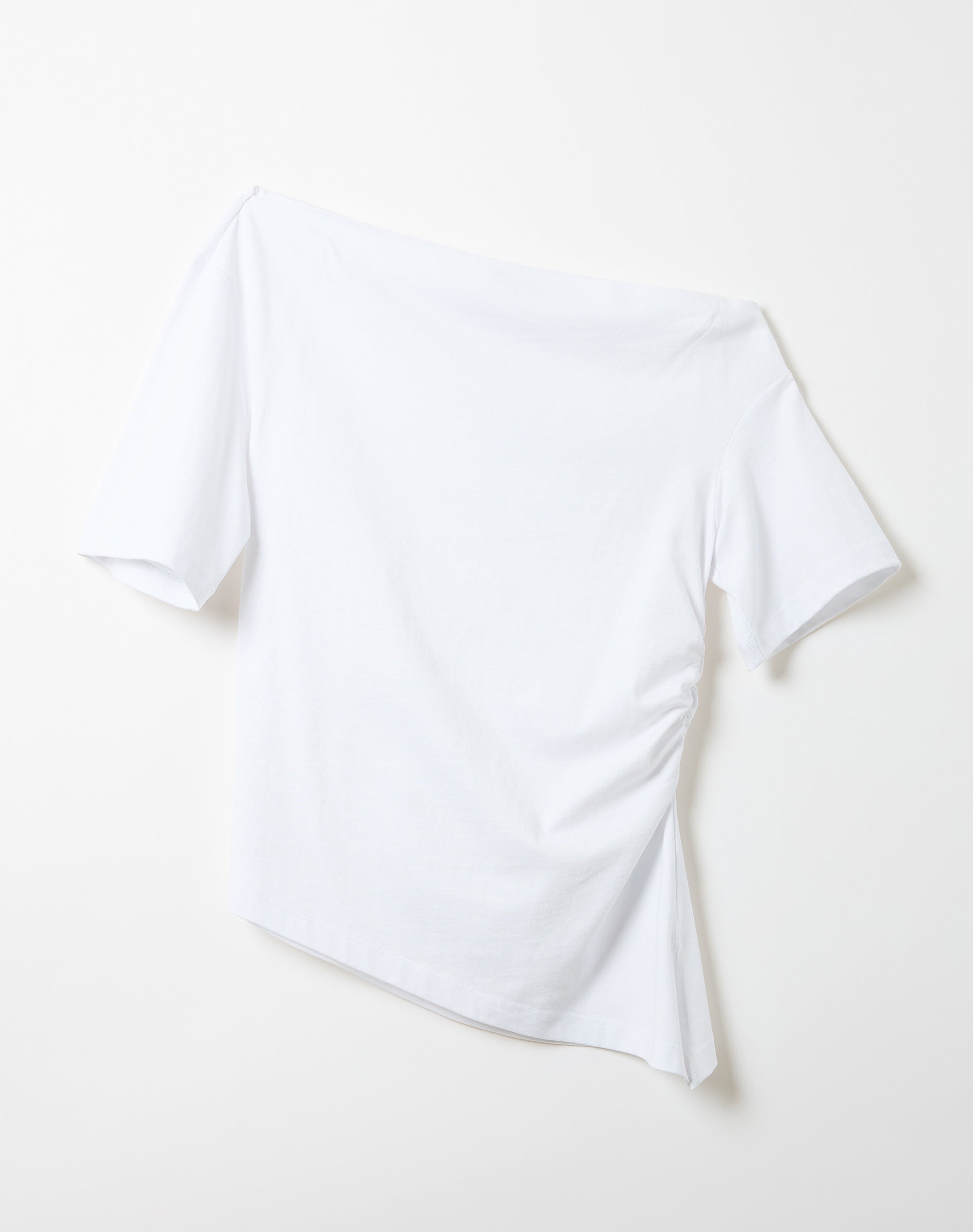 Asymmetrical Off Shoulder Tee in White | Glassons US
