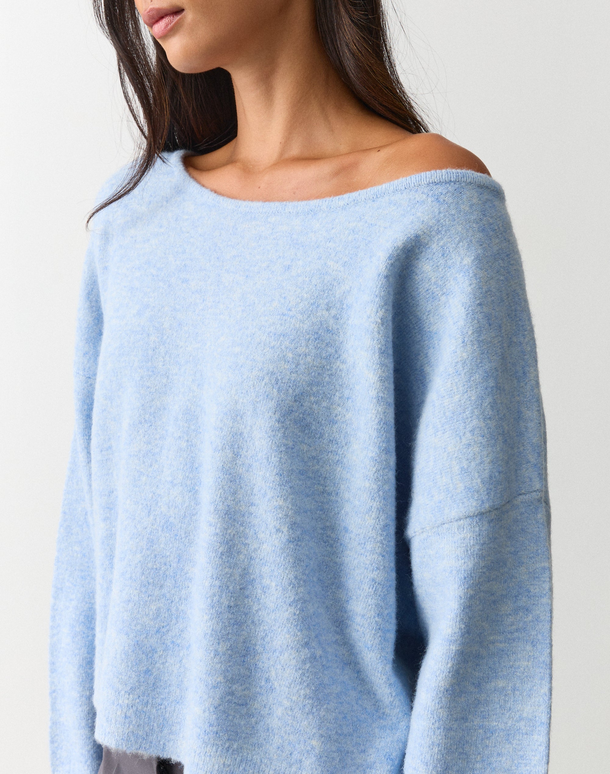 meer. SHOULDER GATHERED TOP (BLE GRY)