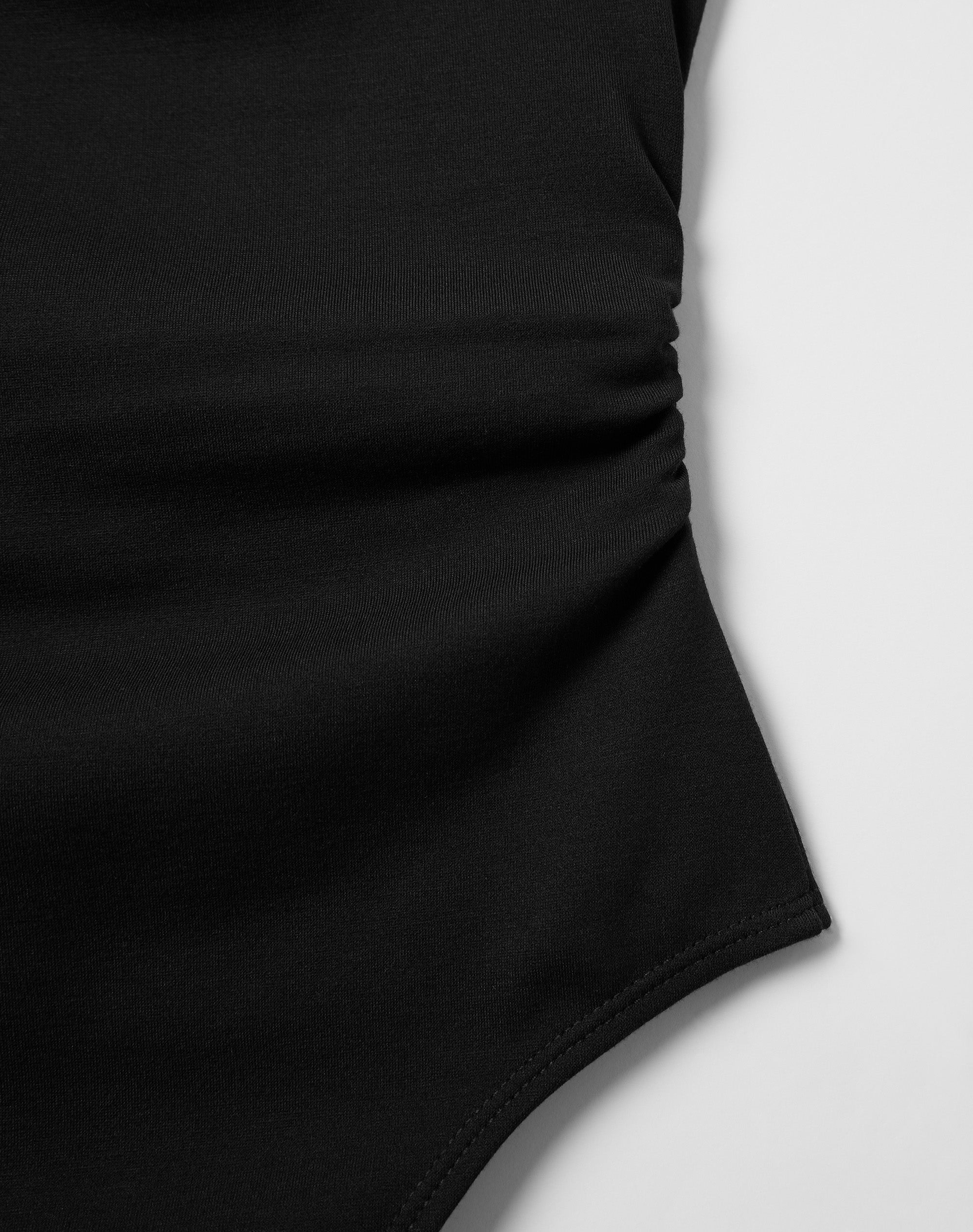Cowl Halter Neck Bodysuit in Black | Glassons SG