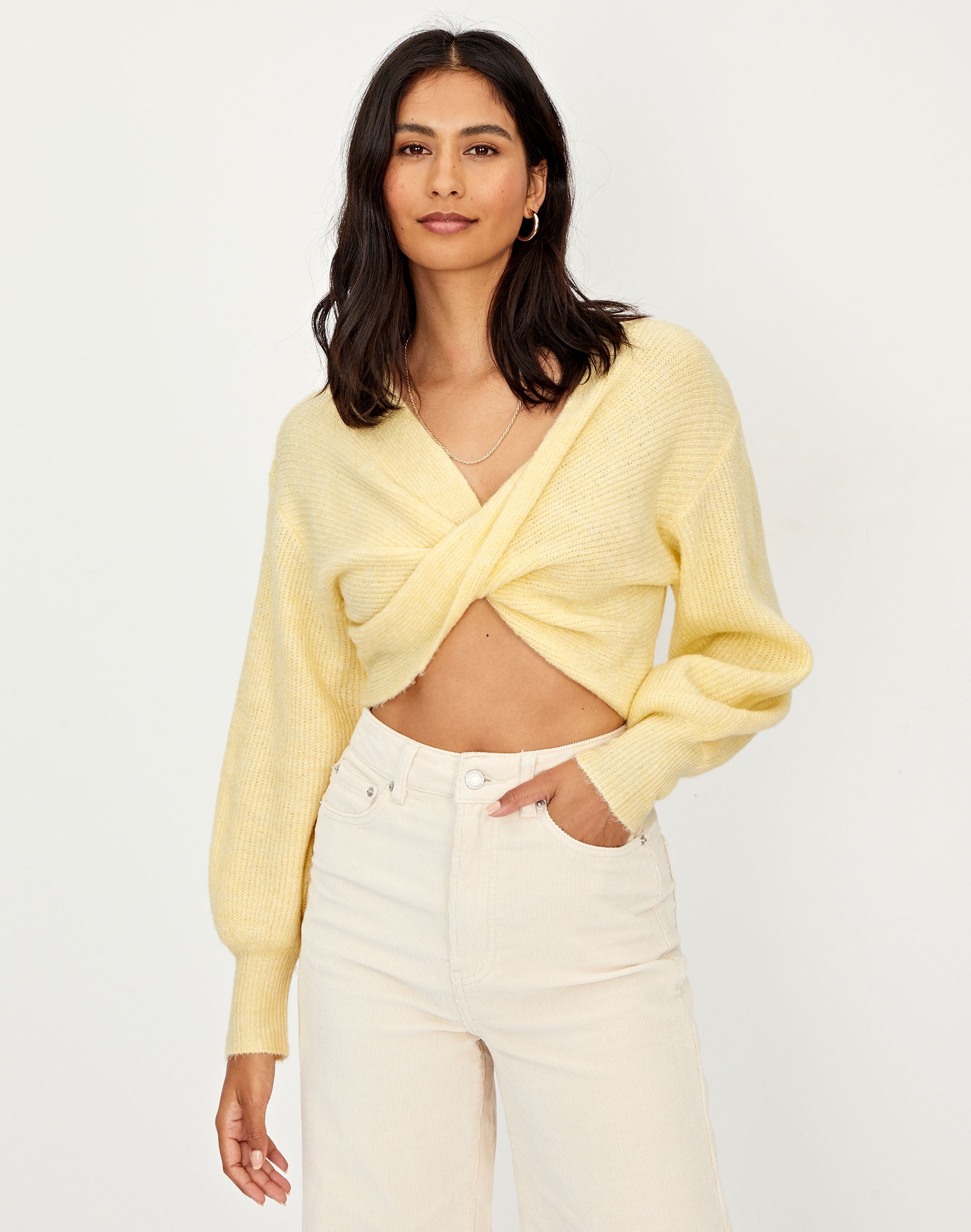 yellow knit top