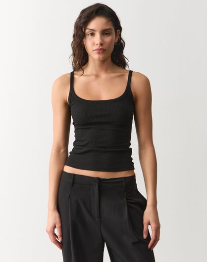 Organic Cotton Scoop Neck Rib Tank