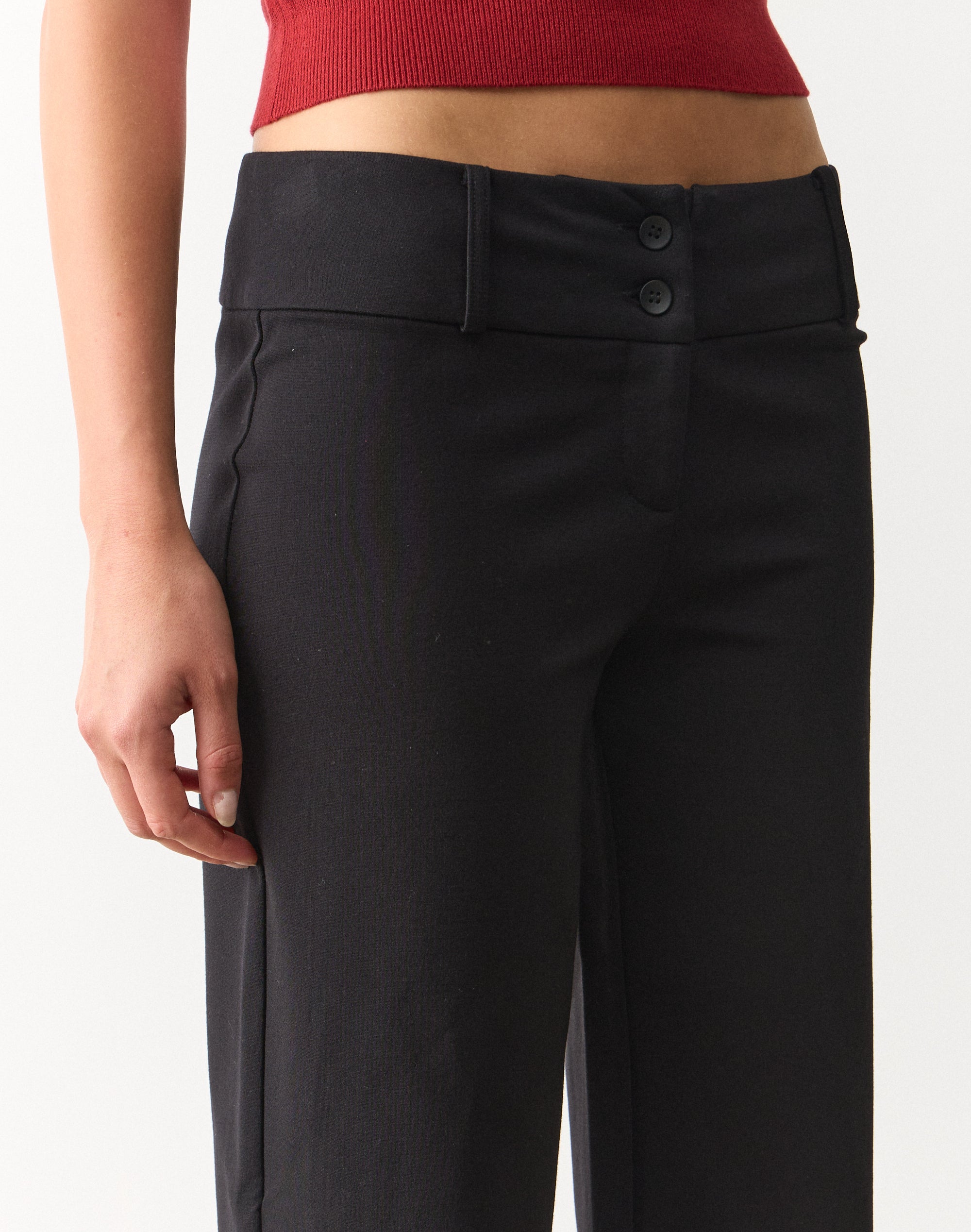 Tailored Capri Ponte Pants in Black | Glassons US