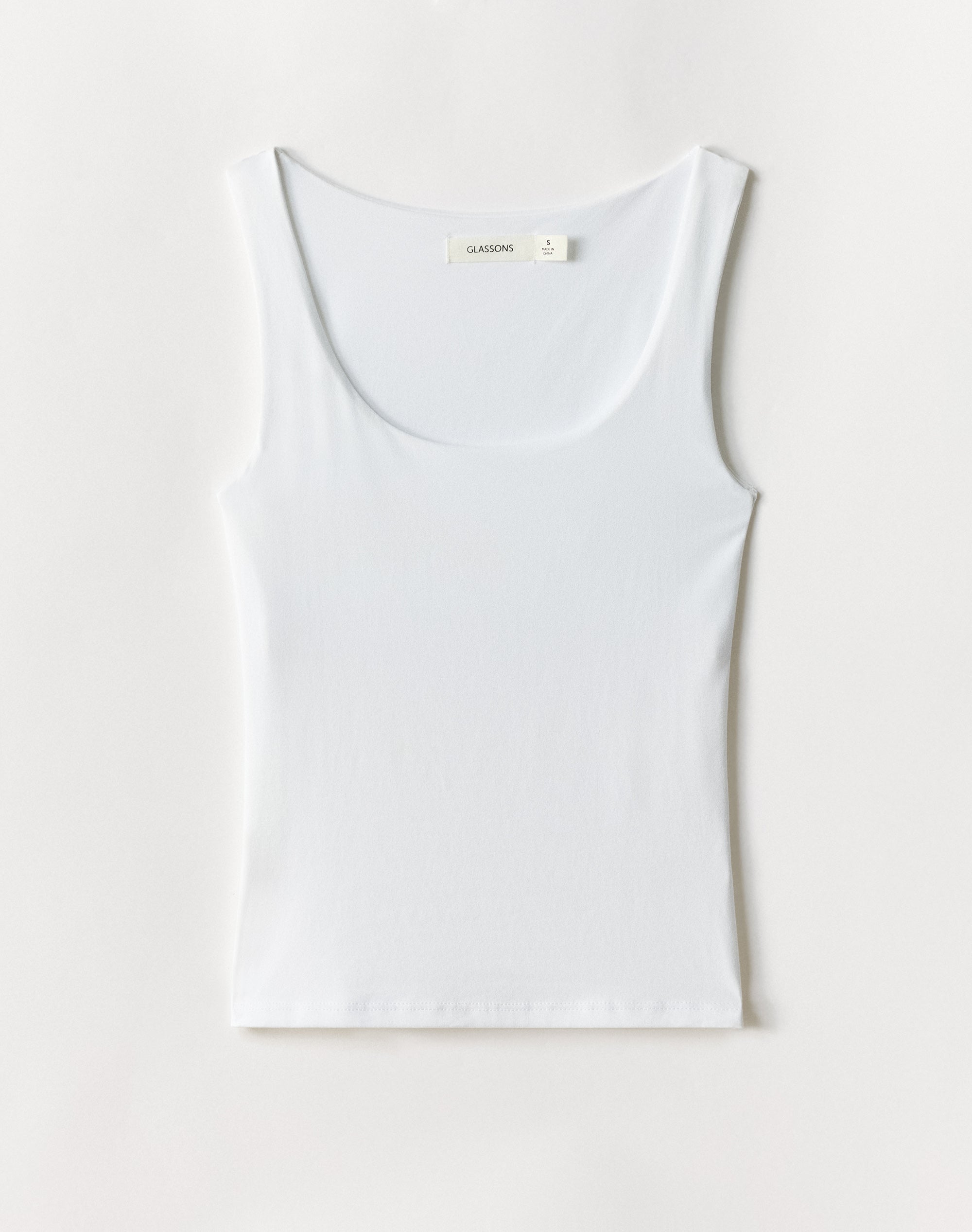 Scoop Neck Supersoft Tank in White | Glassons SG