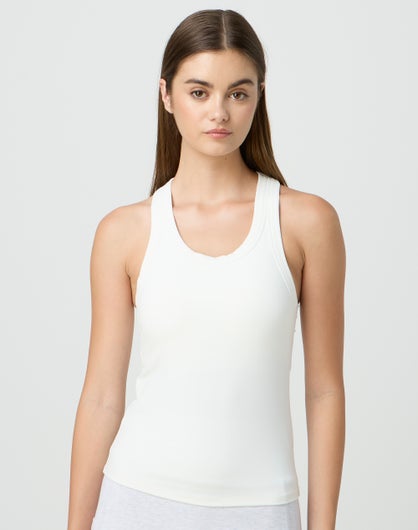 Form Fit Active Racer Tank in Milk | Glassons