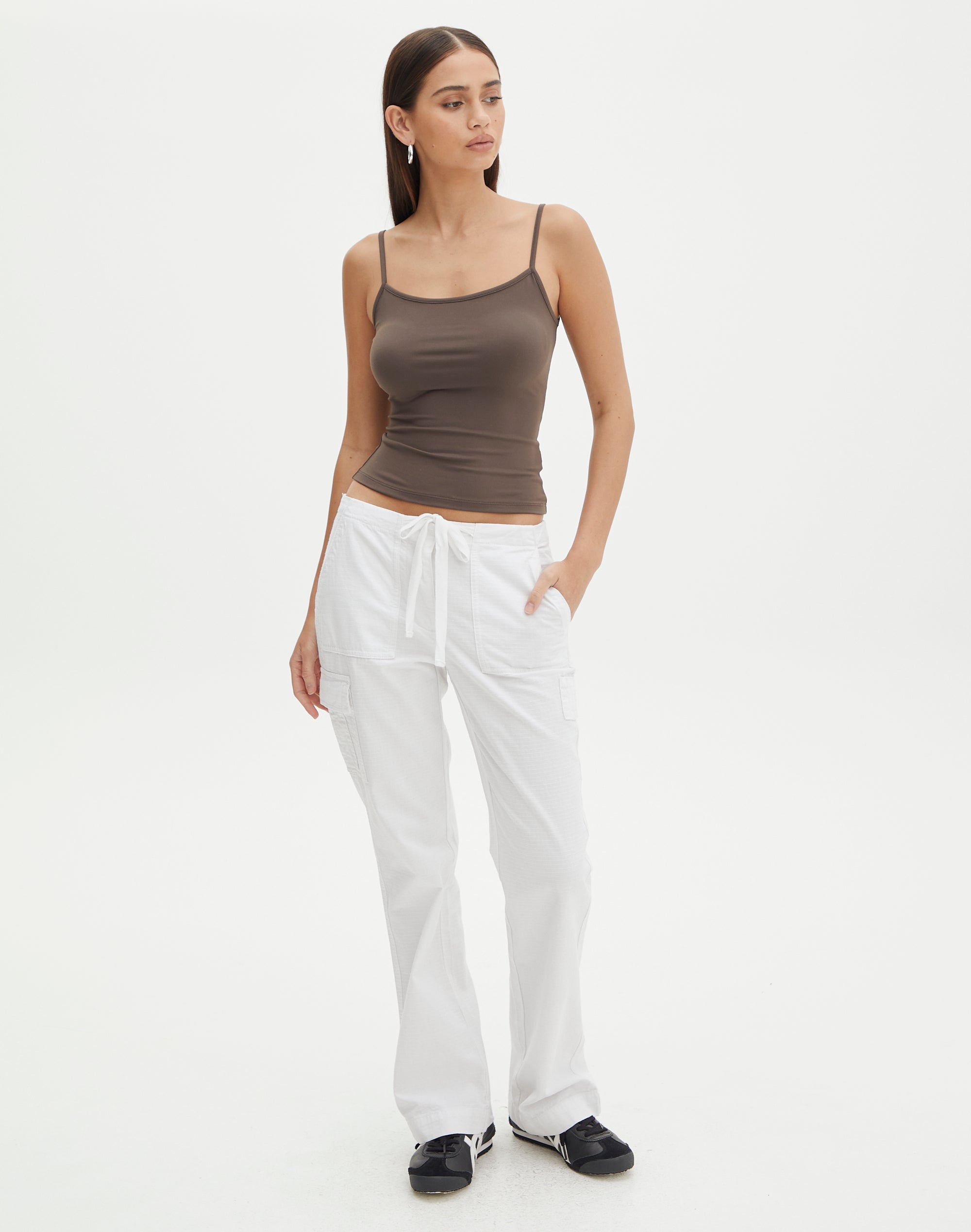 Low Rise Utility Pants in White