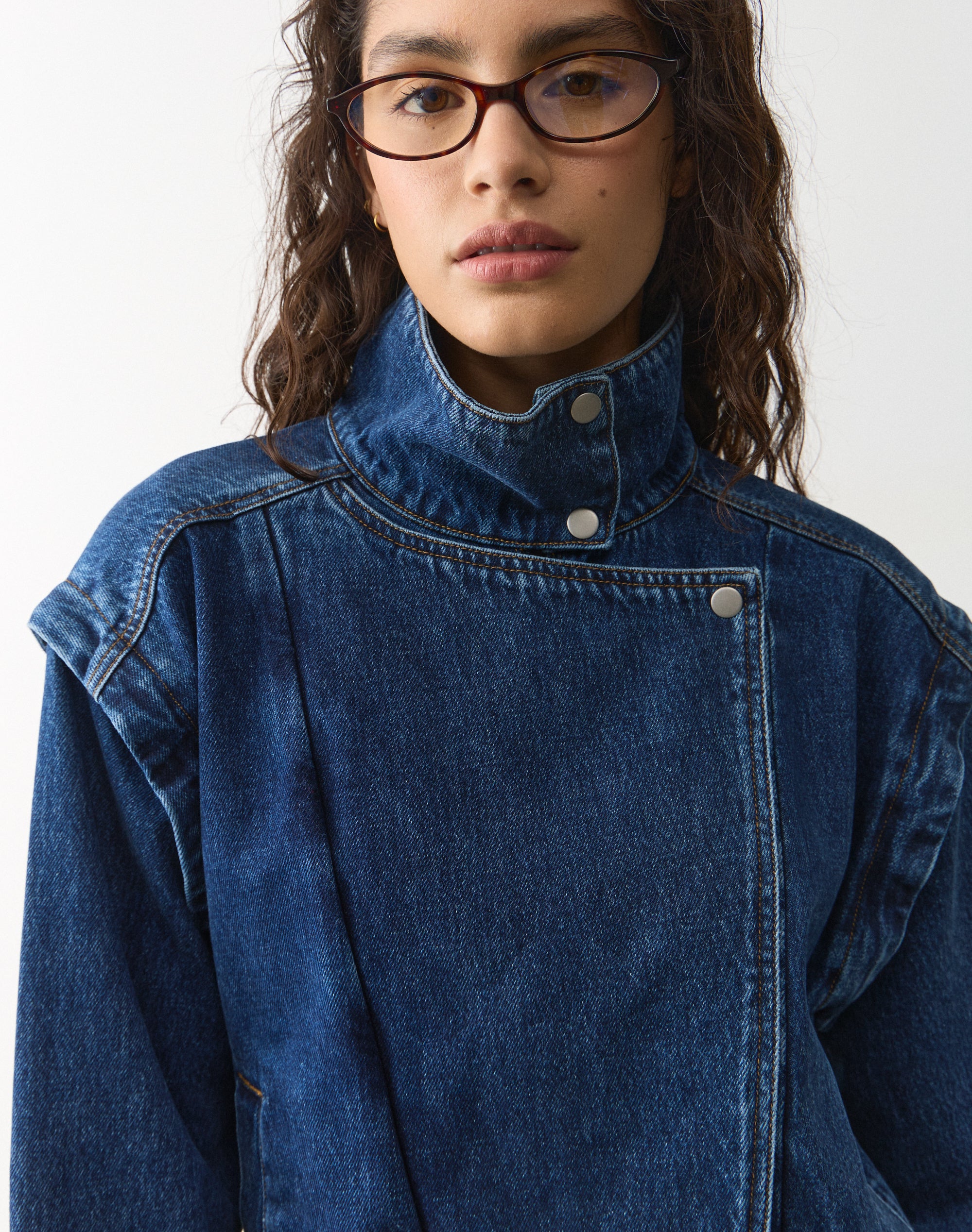 Denim Biker Jacket in Billie Blue Wash | Glassons AU