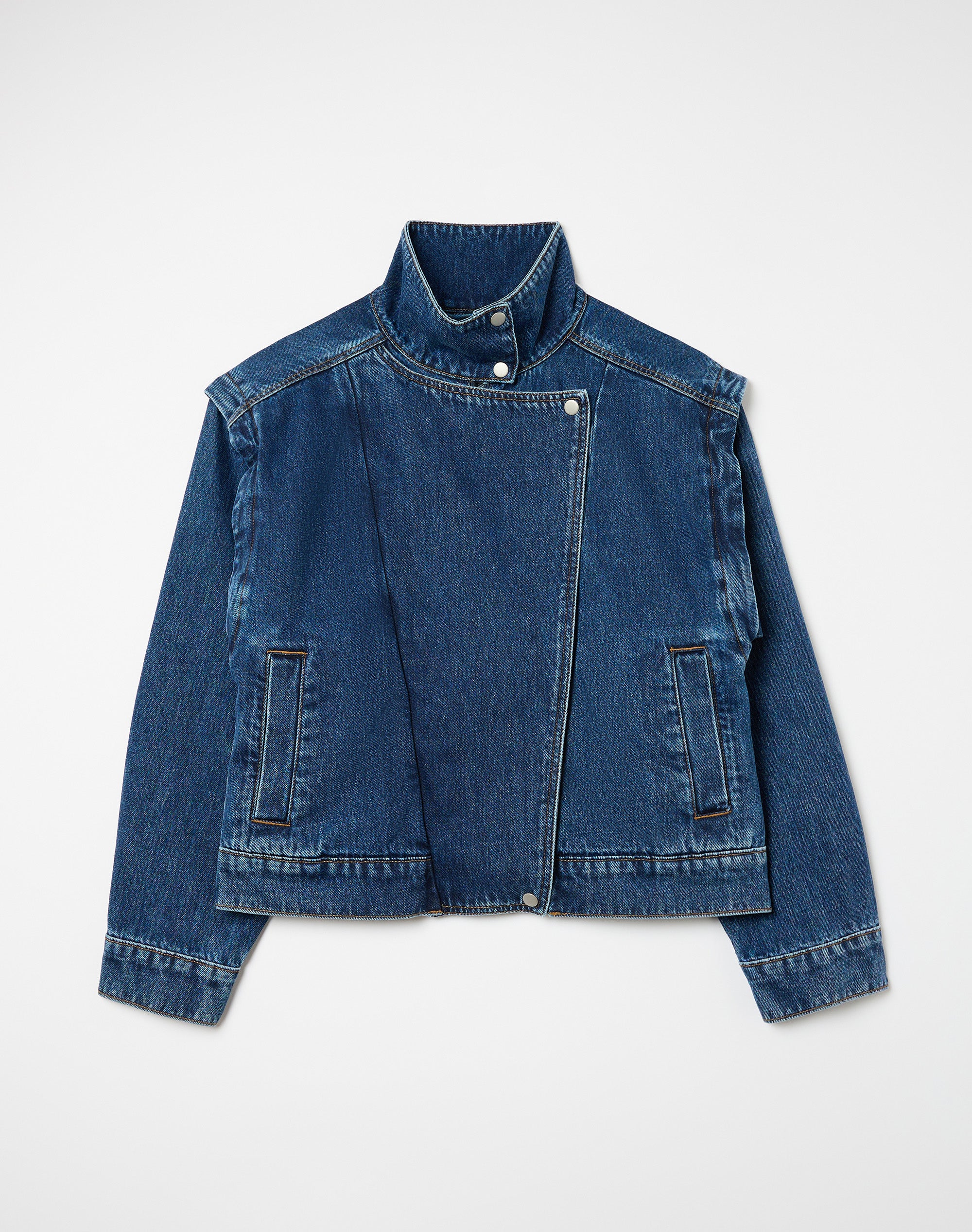 Denim Biker Jacket in Billie Blue Wash | Glassons US