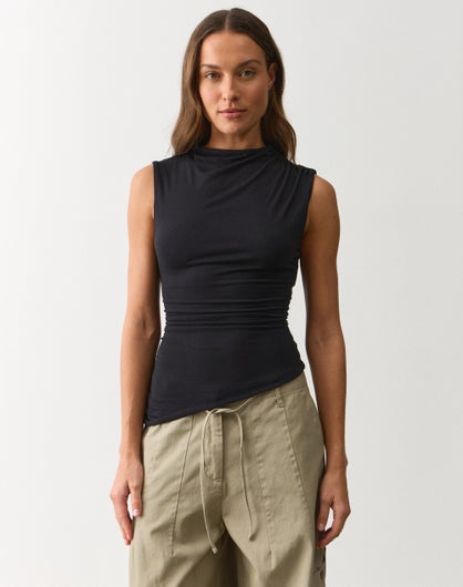 Asymmetrical Ruched Top