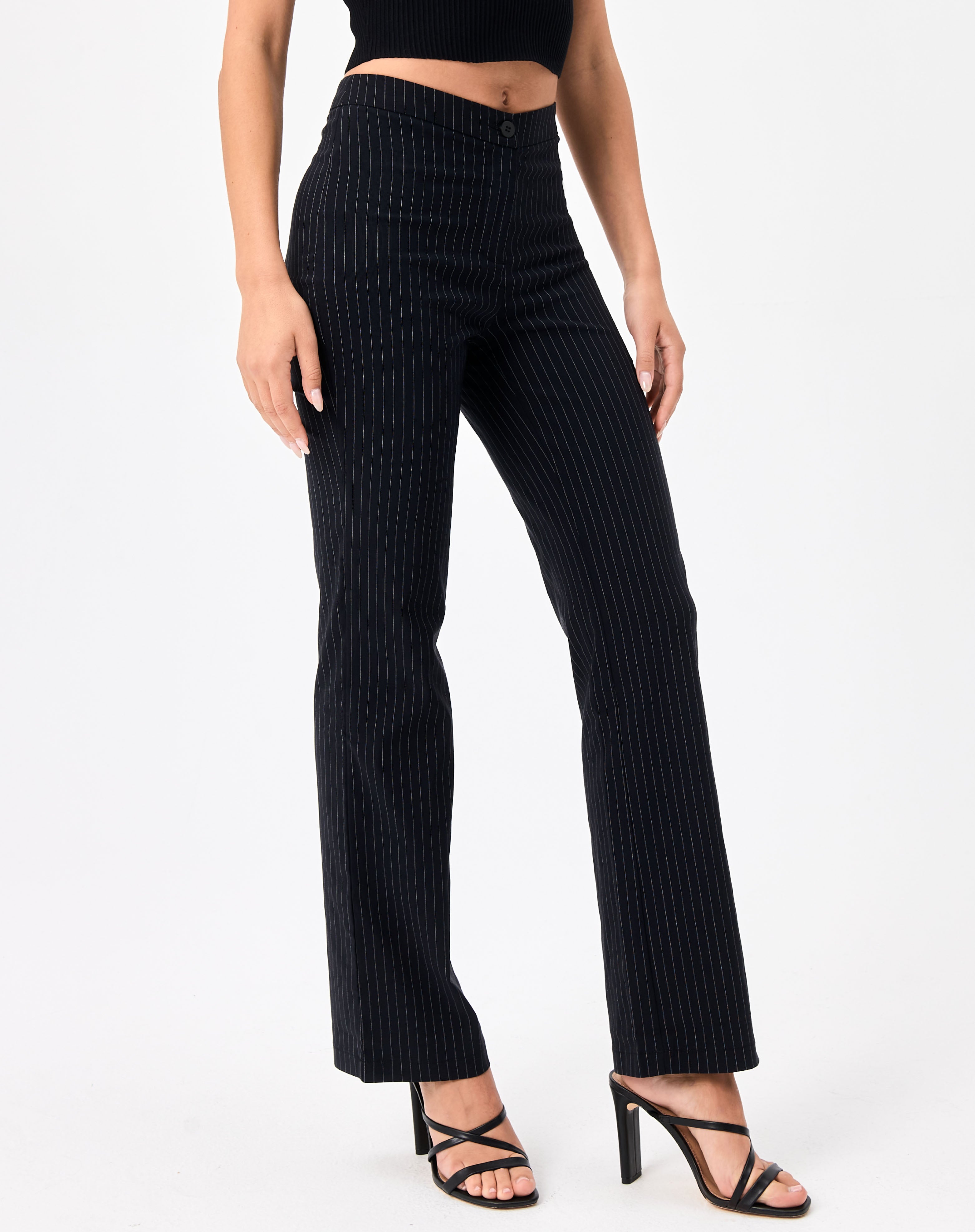 straight leg striped pants