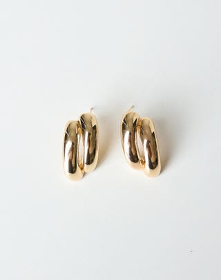Double Hoop Earrings in Gold